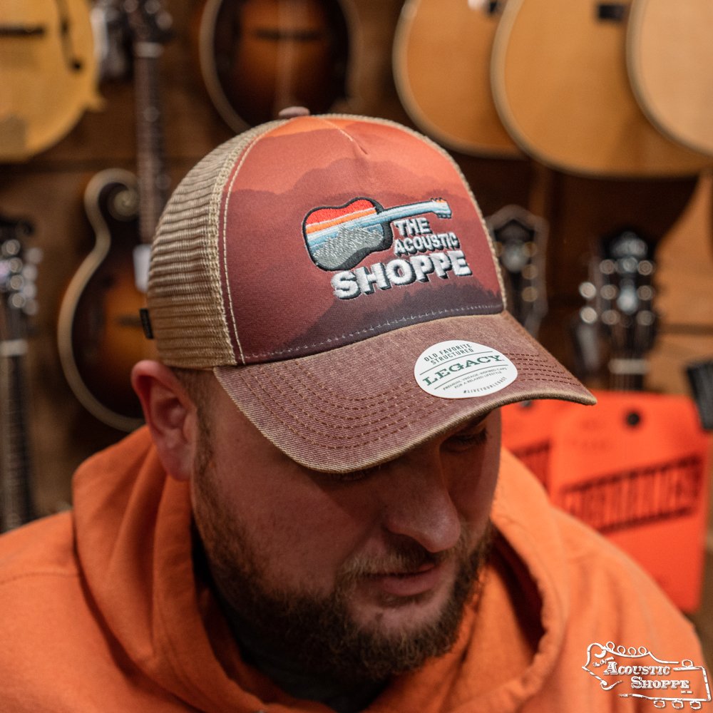 Acoustic Shoppe Legacy Trucker "Scenic Guitar" Cap - Orange Gradient