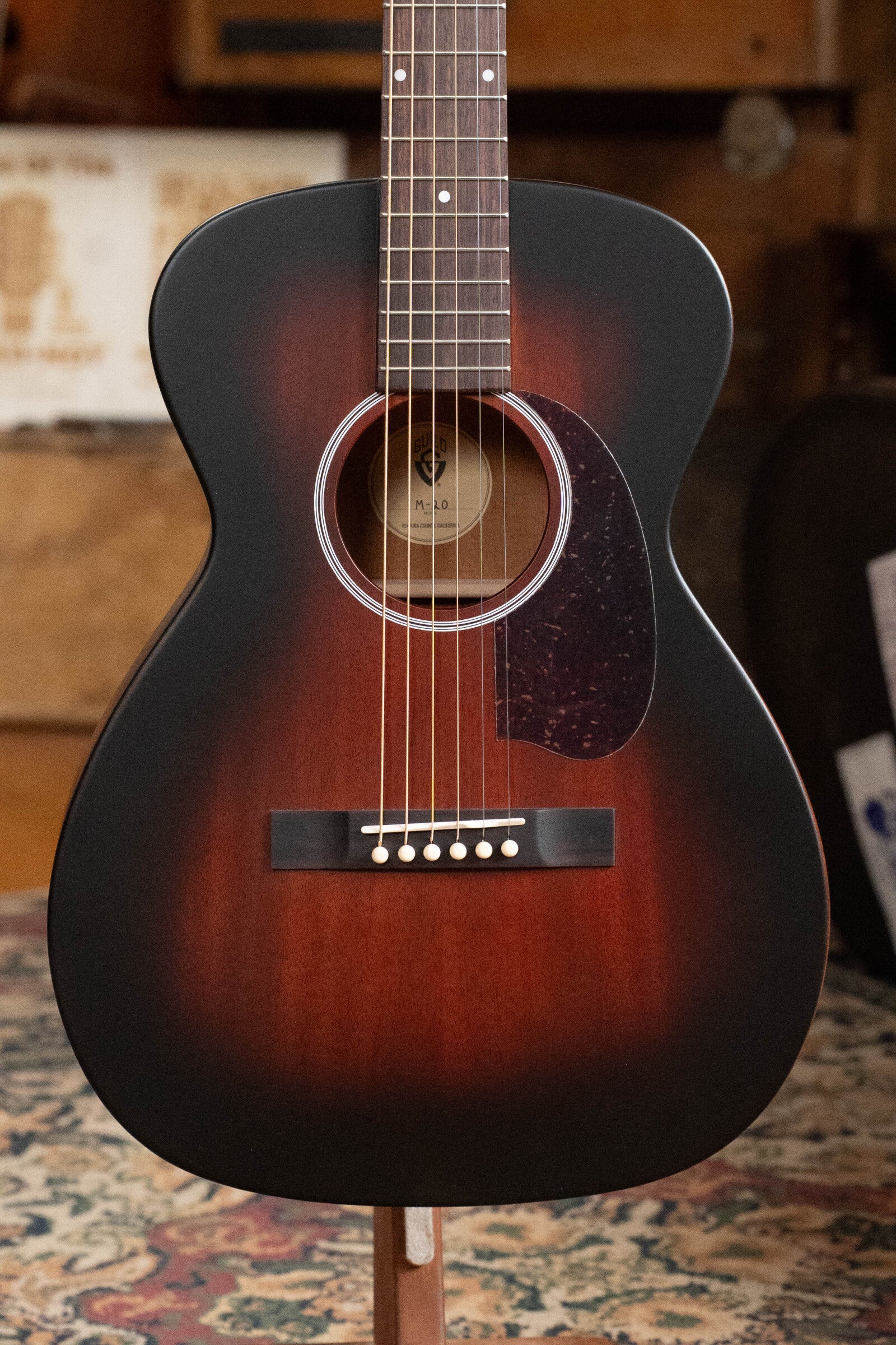 Guild M-20 All Mahogany Vintage Sunburst Concert Acoustic Guitar #0696