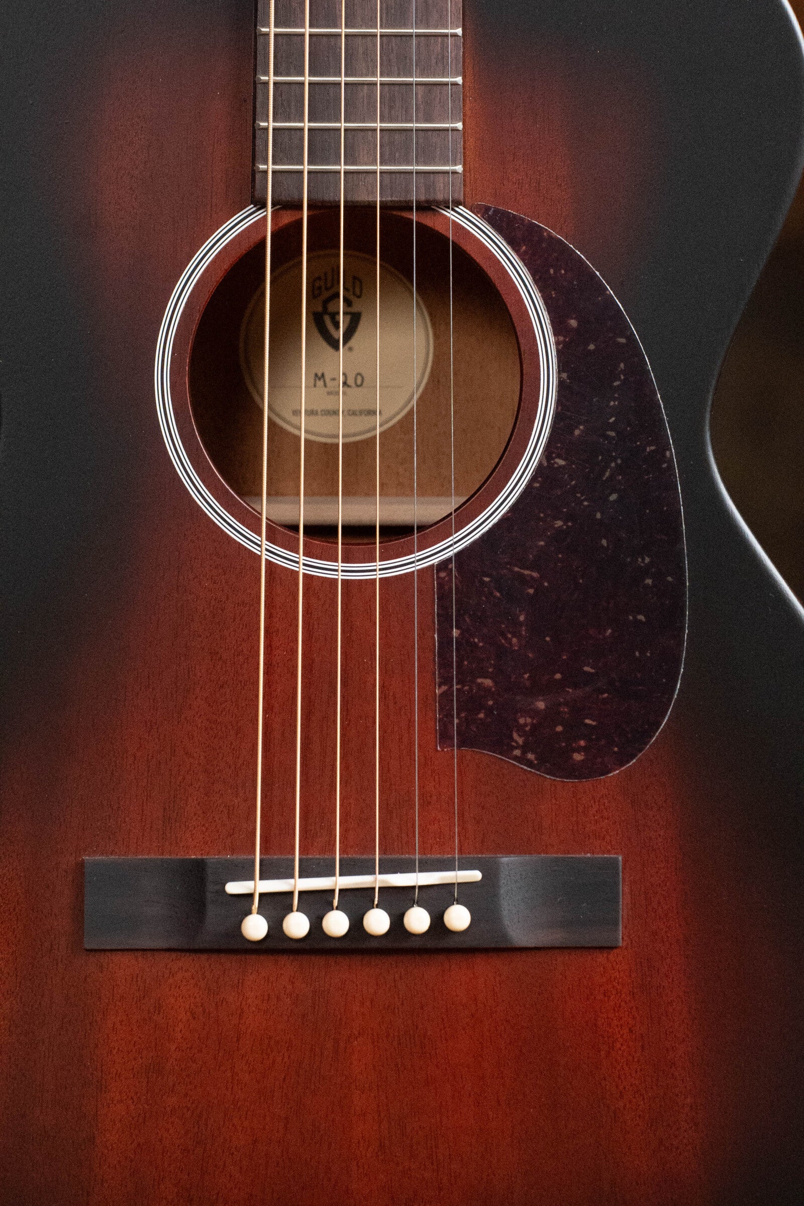 Guild M-20 All Mahogany Vintage Sunburst Concert Acoustic Guitar #0696