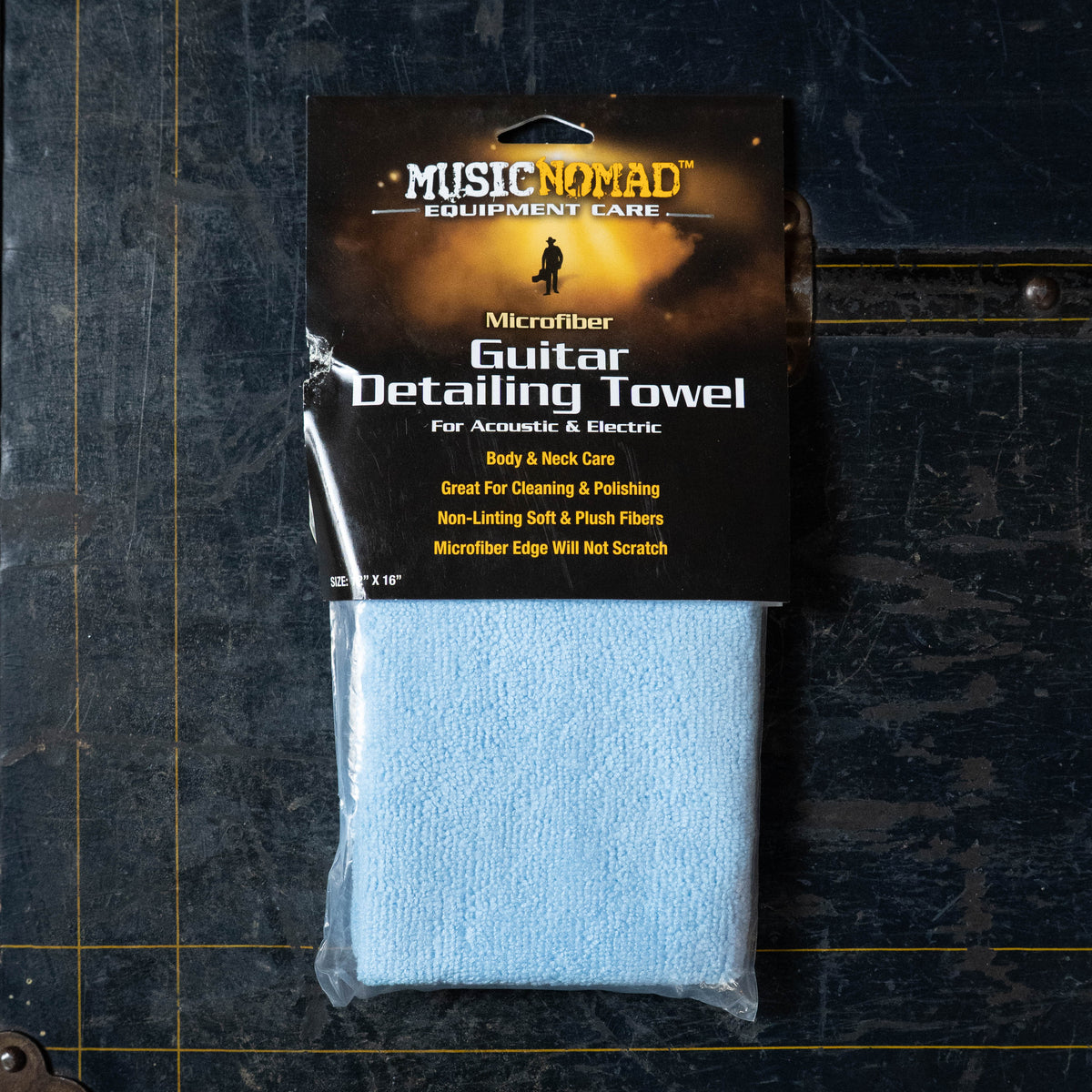 MusicNomad MN210 Chiffons Microfibre Batterie 30x41cm - Lot De 2 Chiffons Jaune Et Gris Pour Cymbales Et Fûts