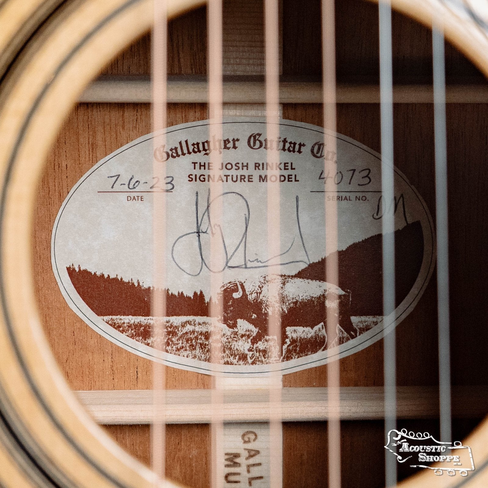 (Used) Gallagher Josh Rinkel Signature Model Adirondack/Mahogany Acoustic Dreadnought Guitar #4073