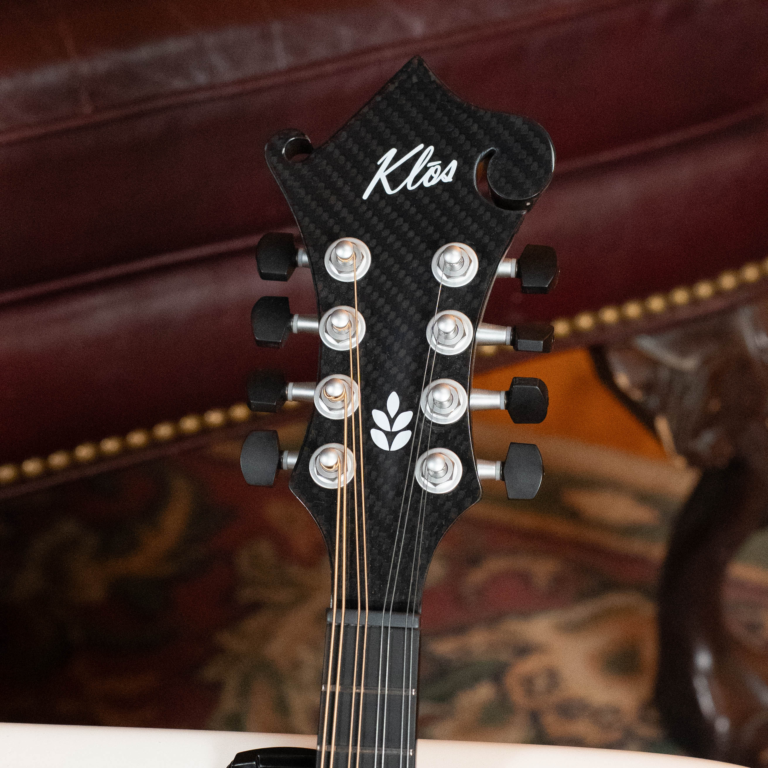 *New 2026 Model* KLOS Black Twill Carbon Fiber F-Style Mandolin w/ Klos EQ Pickup #2666