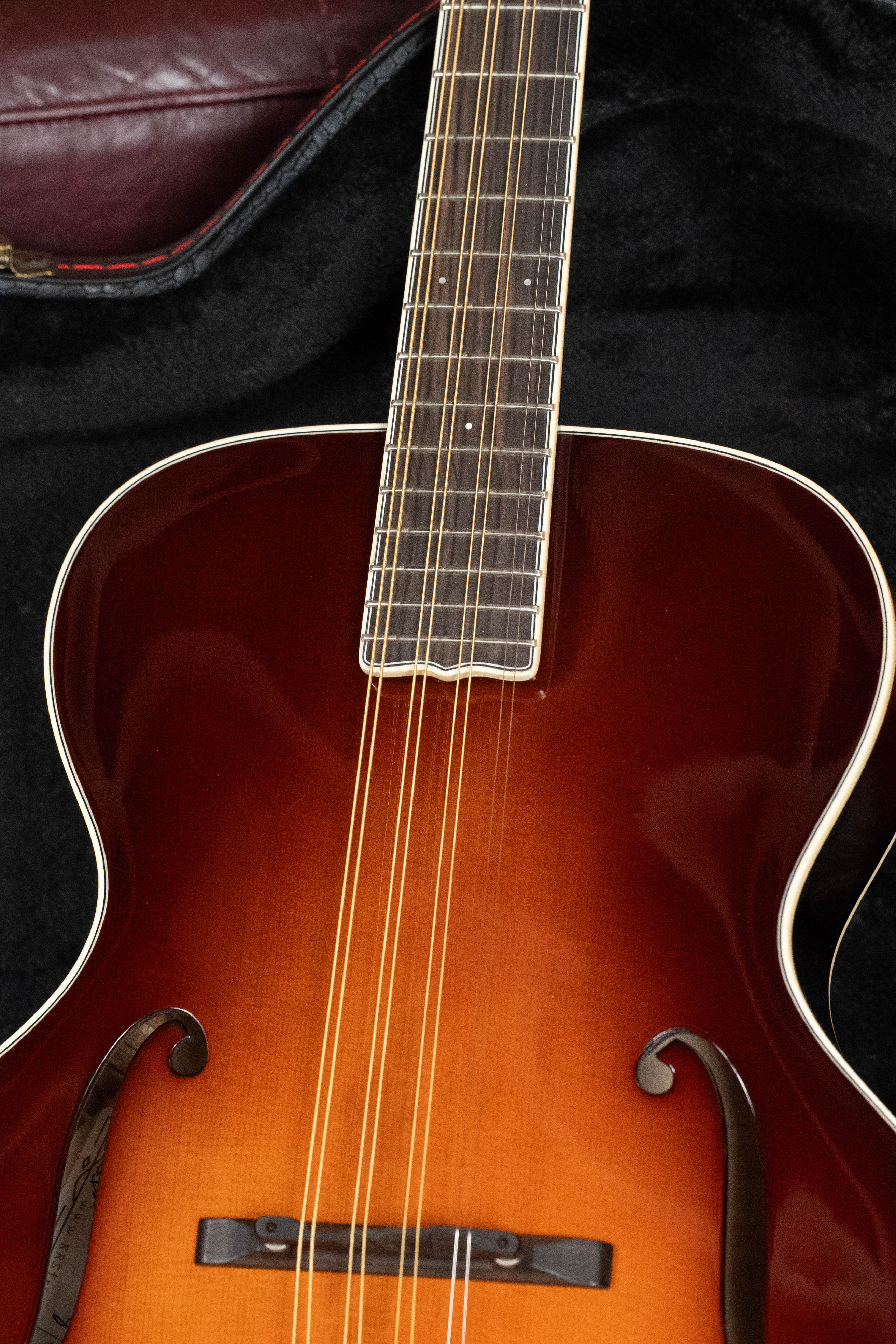 KR Strings "Moon" Spruce/Curly Maple F-Model Maestro Deluxe Sunburst Octolindo