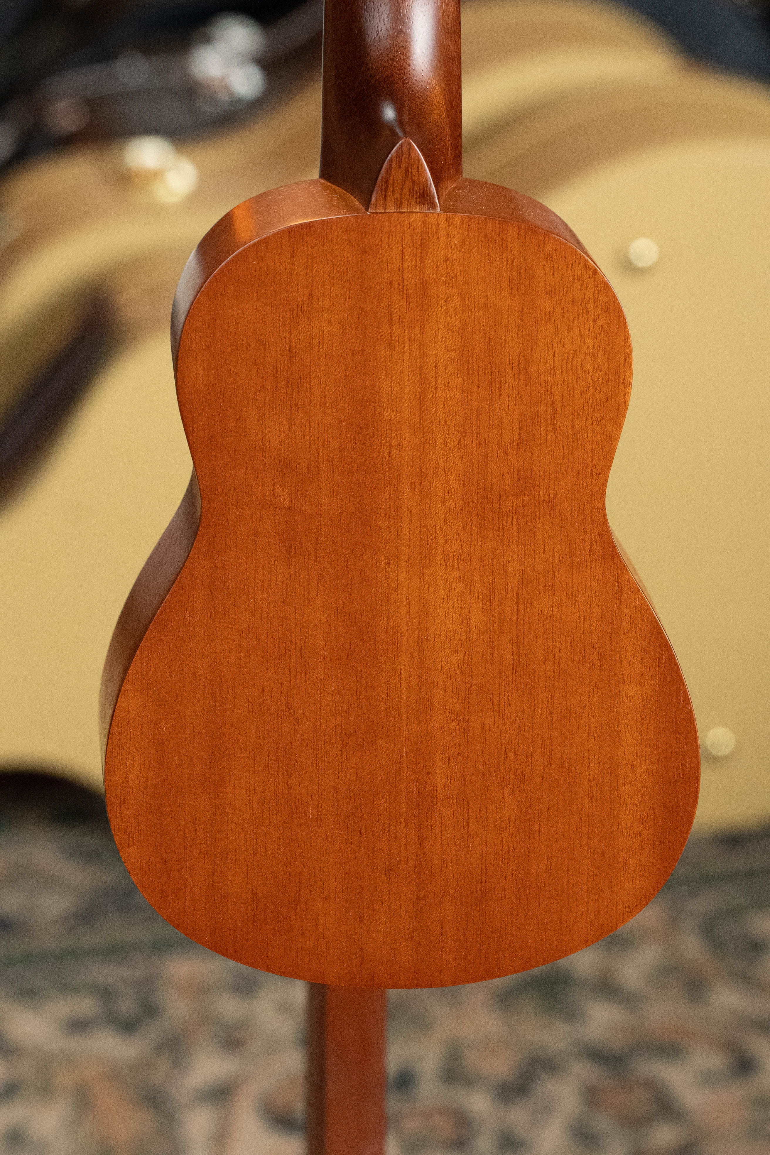 Satin mahogany back of soprano ukulele with smooth finish and curved edges. - Kala KA-15S Satin Mahogany Soprano Ukulele - Default Title