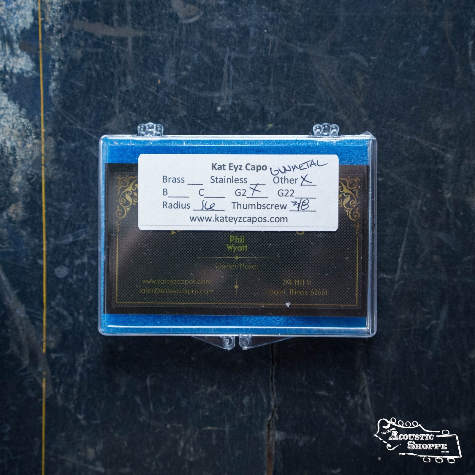 Kat Eyz Gunmetal Steel 16" Radius Guitar Capo (3/8 TS)