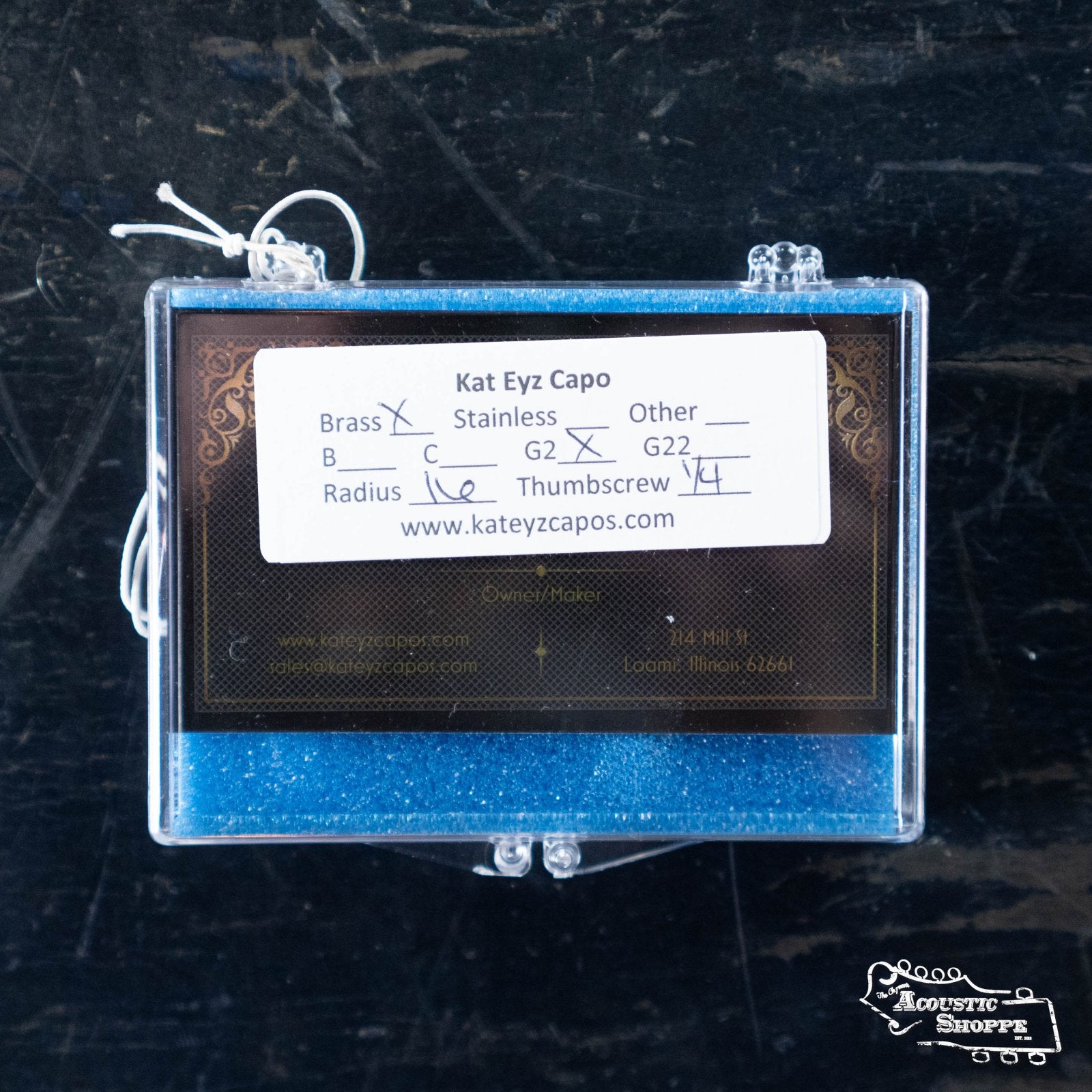 Kat Eyz Brass 16" Radius Guitar Capo (1/4 TS)