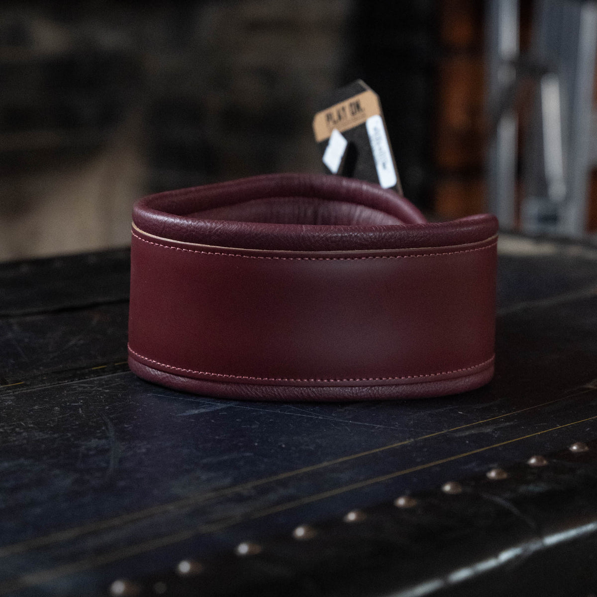 Levy's Amped Leather Series Guitar Strap - Burgundy
