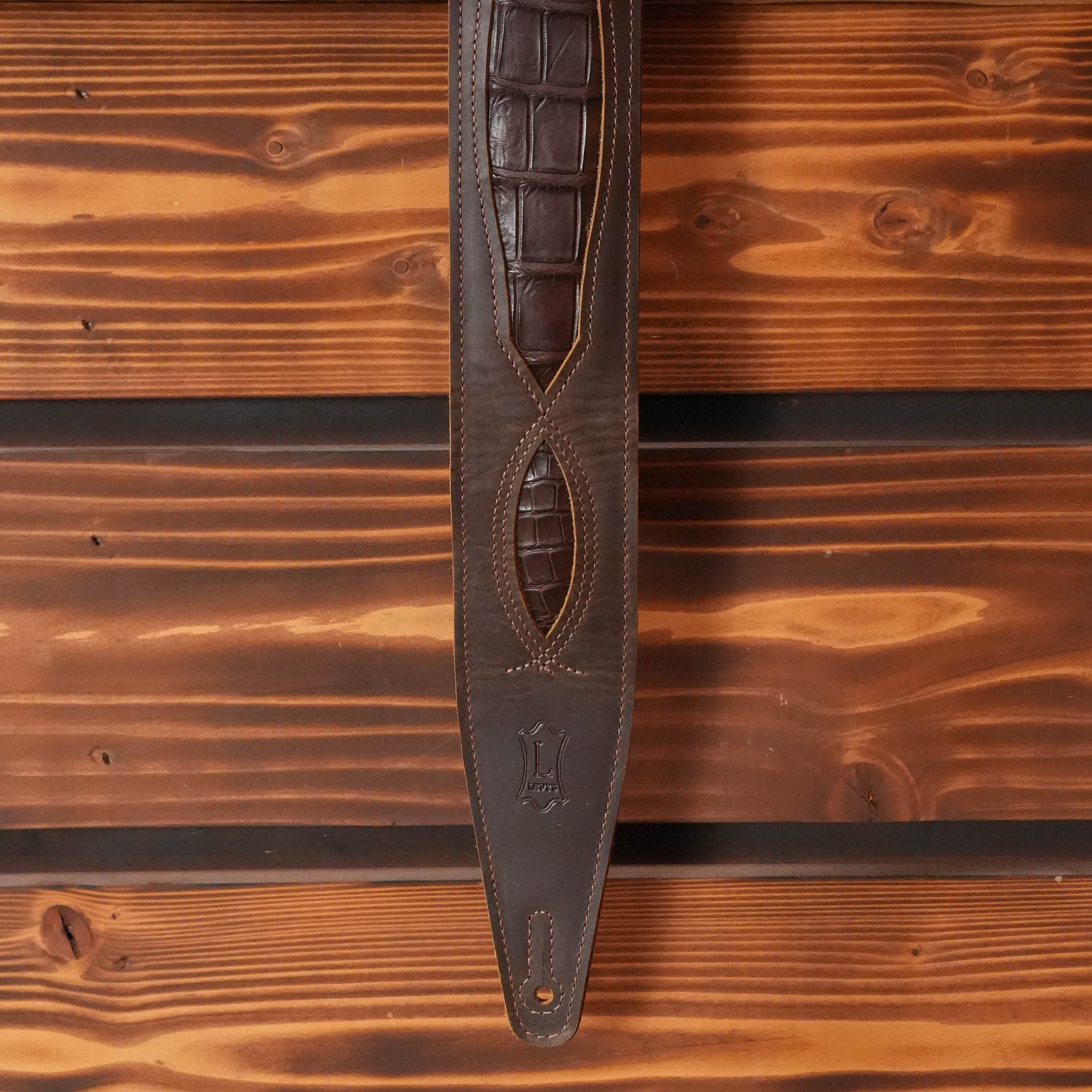 Levy's Select Exotic Crazy Horse Leather Guitar Strap - Black