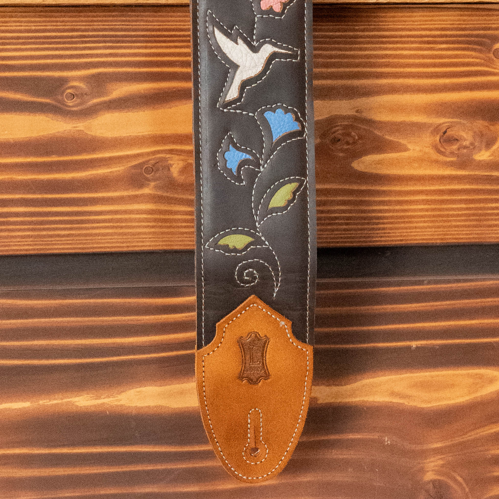Levy's Sunbird Series 2.5" Dark Brown Hummingbird Leather Guitar Strap