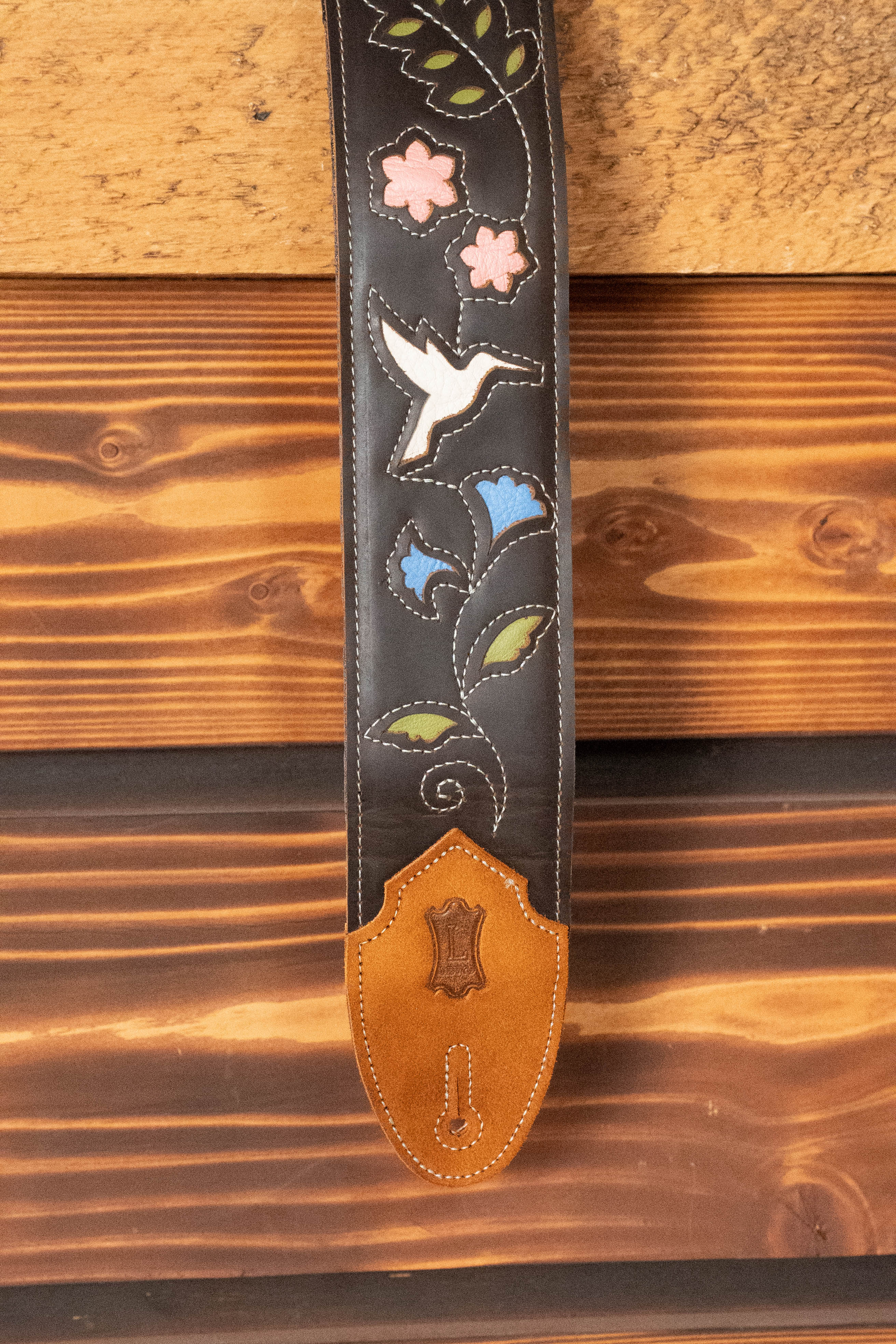 Levy's Sunbird Series 2.5" Dark Brown Hummingbird Leather Guitar Strap