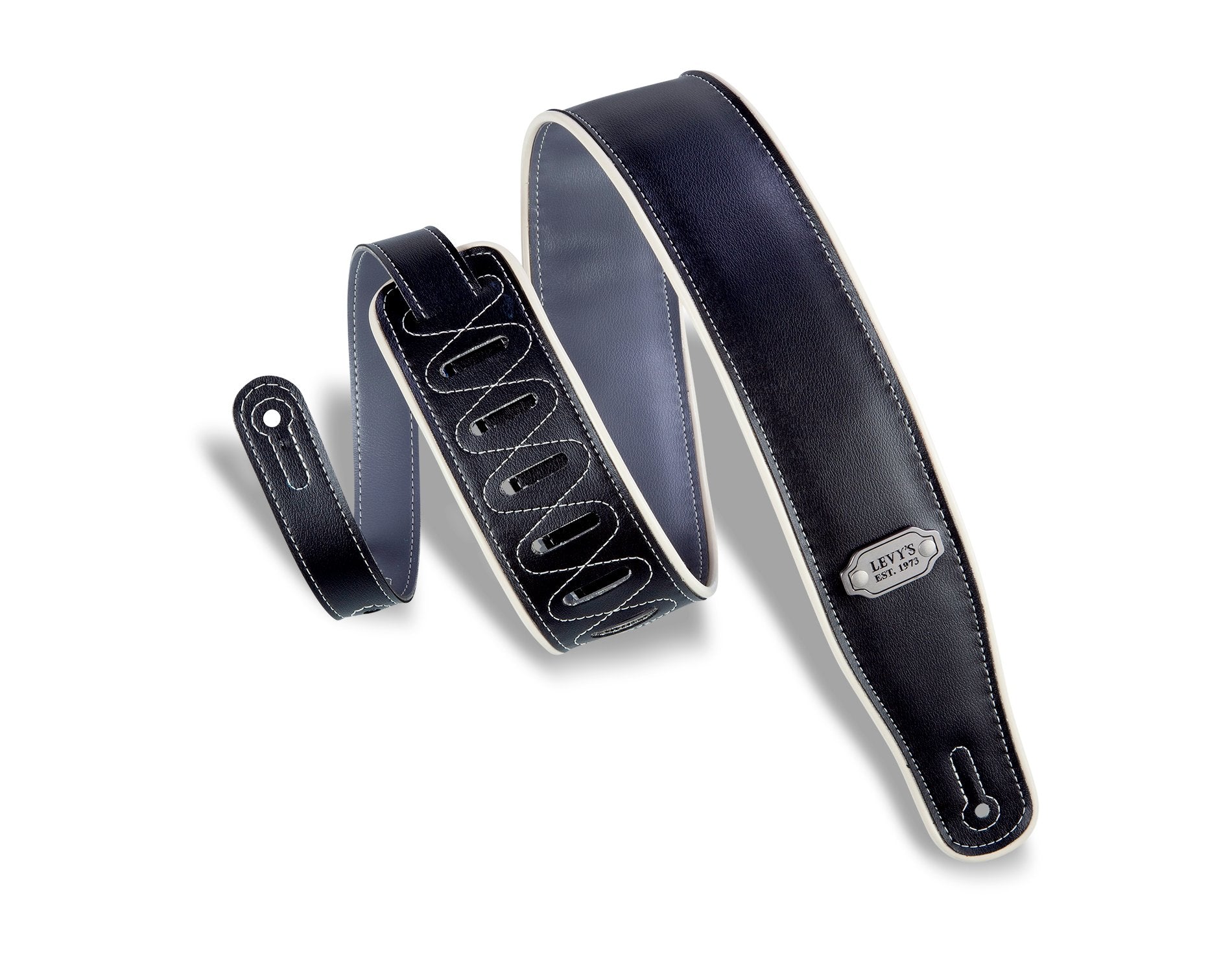 Levy's 2.75" Reversible Vinyl Guitar Strap - Gray (M26VCP-BLK_GRY)