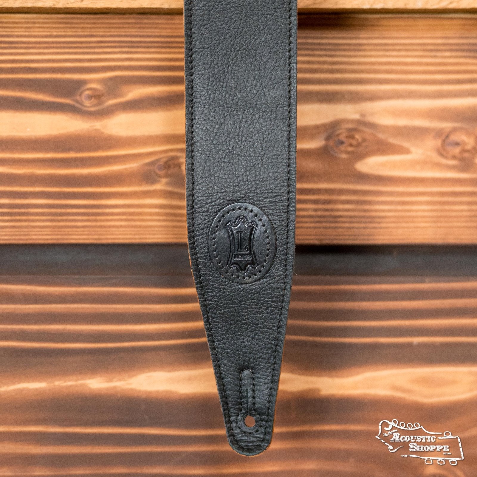 Levy's Stratus Series MGS317ST-BLK-HNY 2.5" Black Garment Leather Strap with Honey Suede Backing