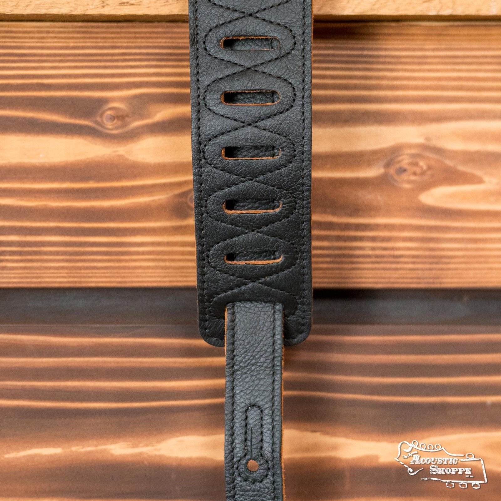 Levy's Stratus Series MGS317ST-BLK-HNY 2.5" Black Garment Leather Strap with Honey Suede Backing
