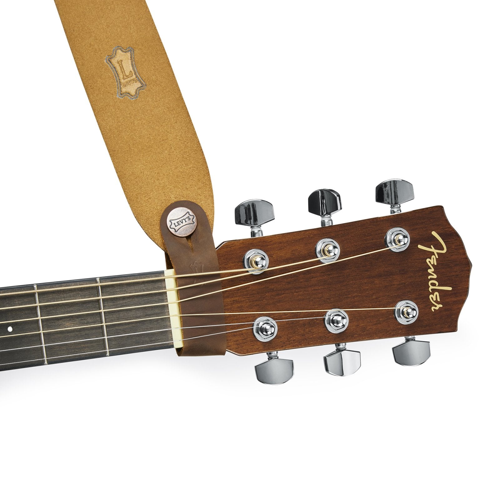 Levy's MM18CH-BRN Leather Headstock Strap Adapter - Brown