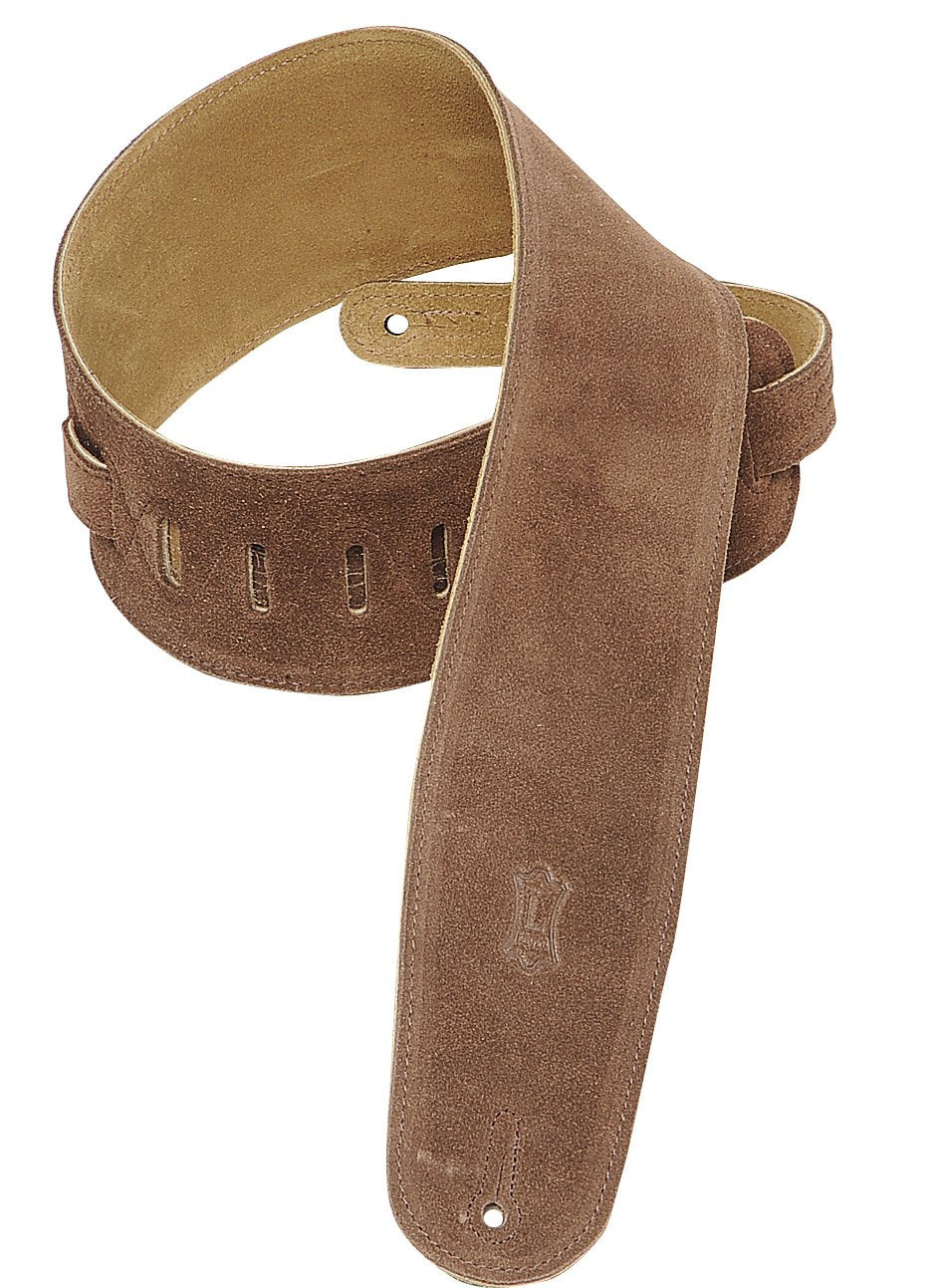 Levy's 3.5" Suede Leather Bass Strap With Suede Backing - Brown (MS4-BRN)