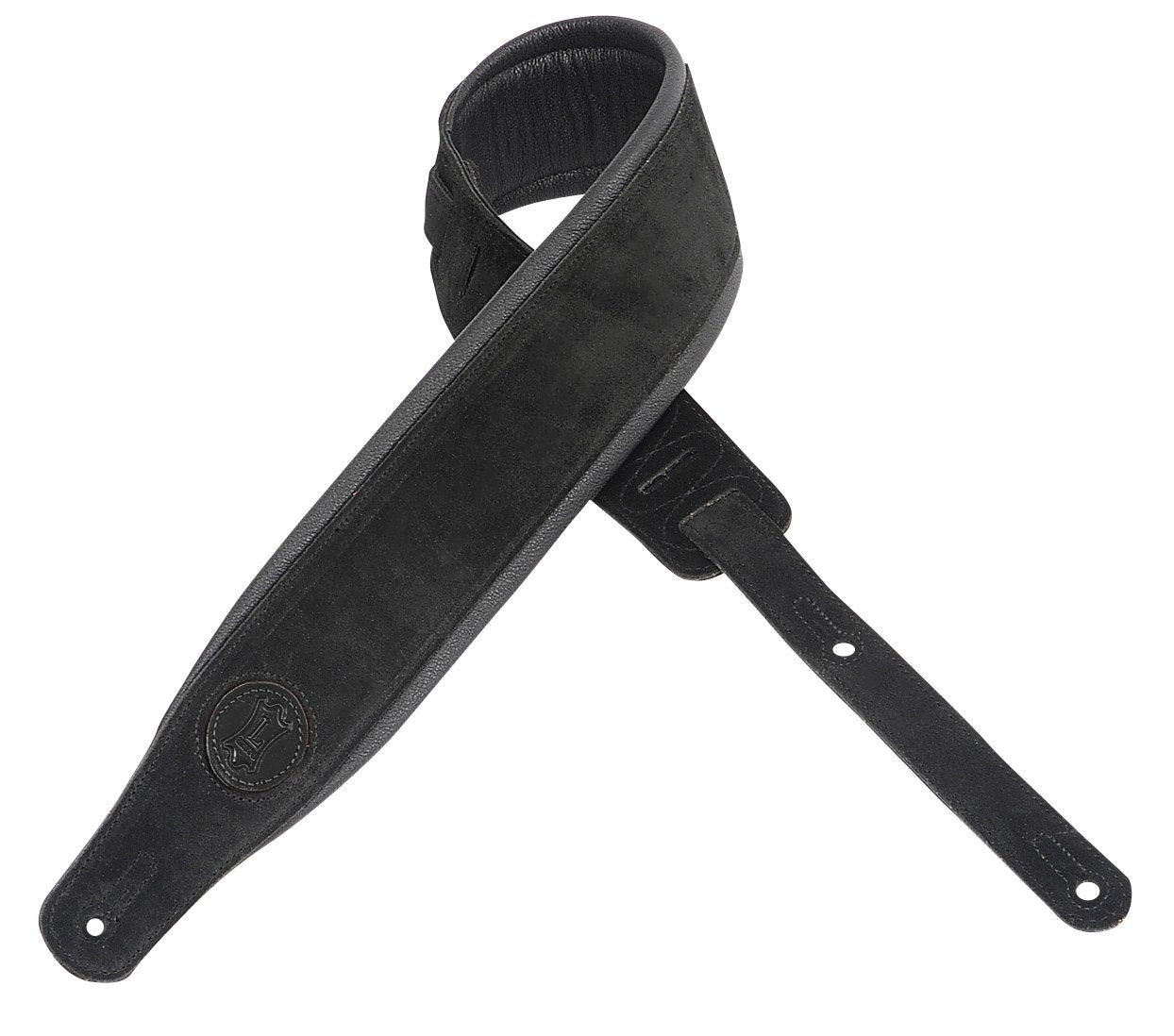Levy's 3" Black Suede Guitar Strap (MSSB2S-BLK)