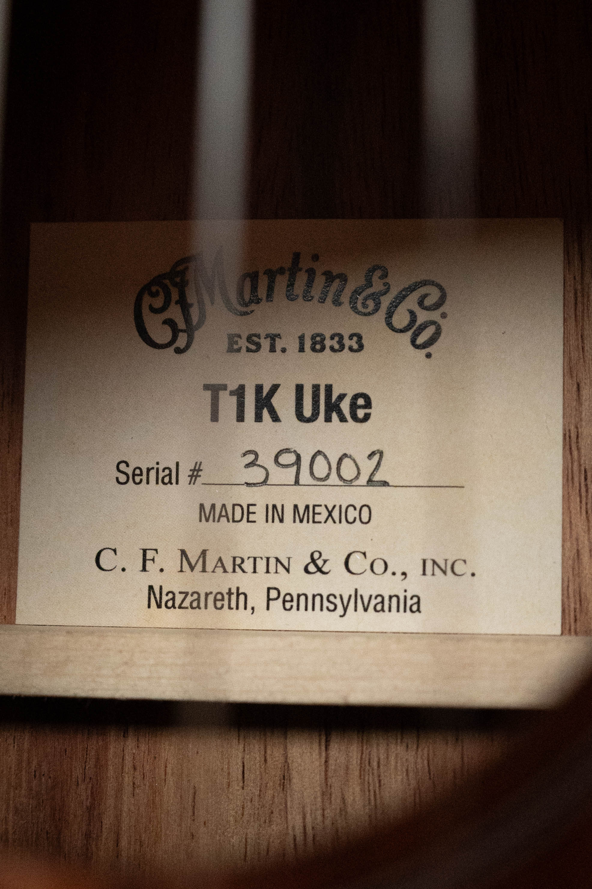 Martin T1K All Koa Tenor Ukulele #9002