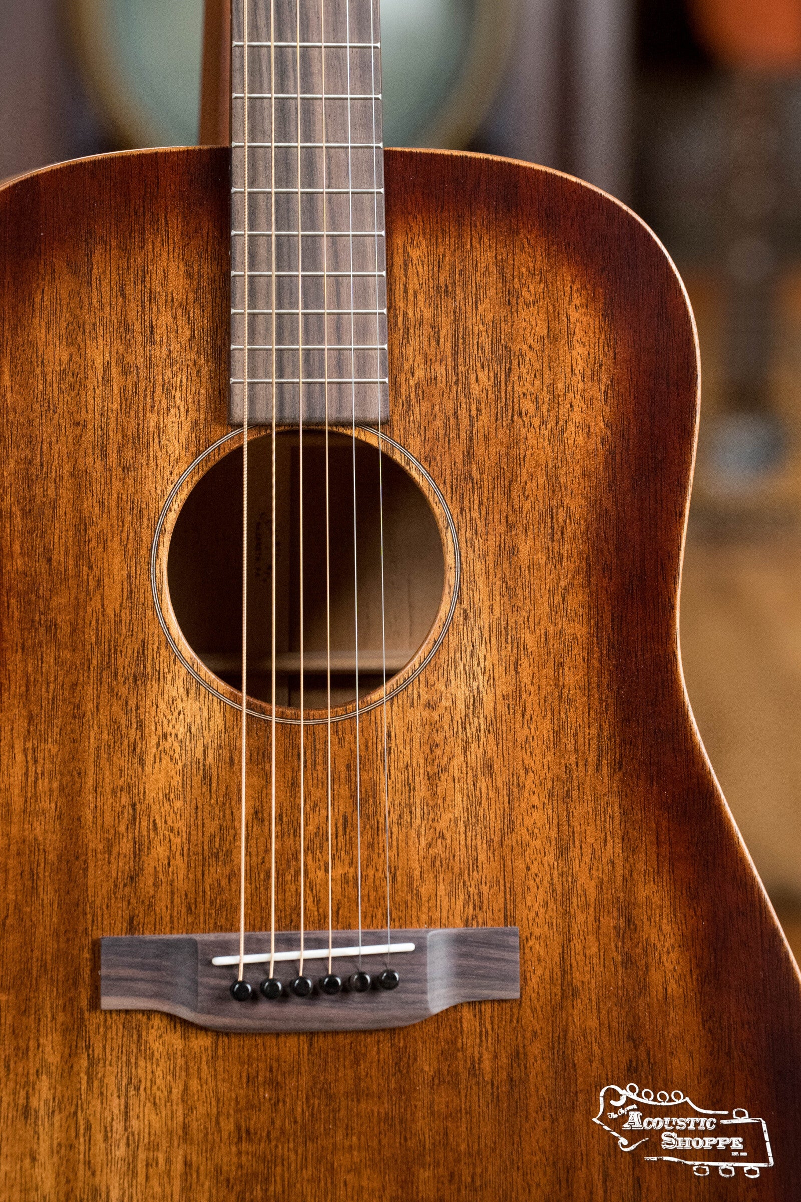 Martin D-15M StreetMaster® All Mahogany Satin Slope Shoulder Dreadnought Guitar w/Mahogany Burst Top Color #0046