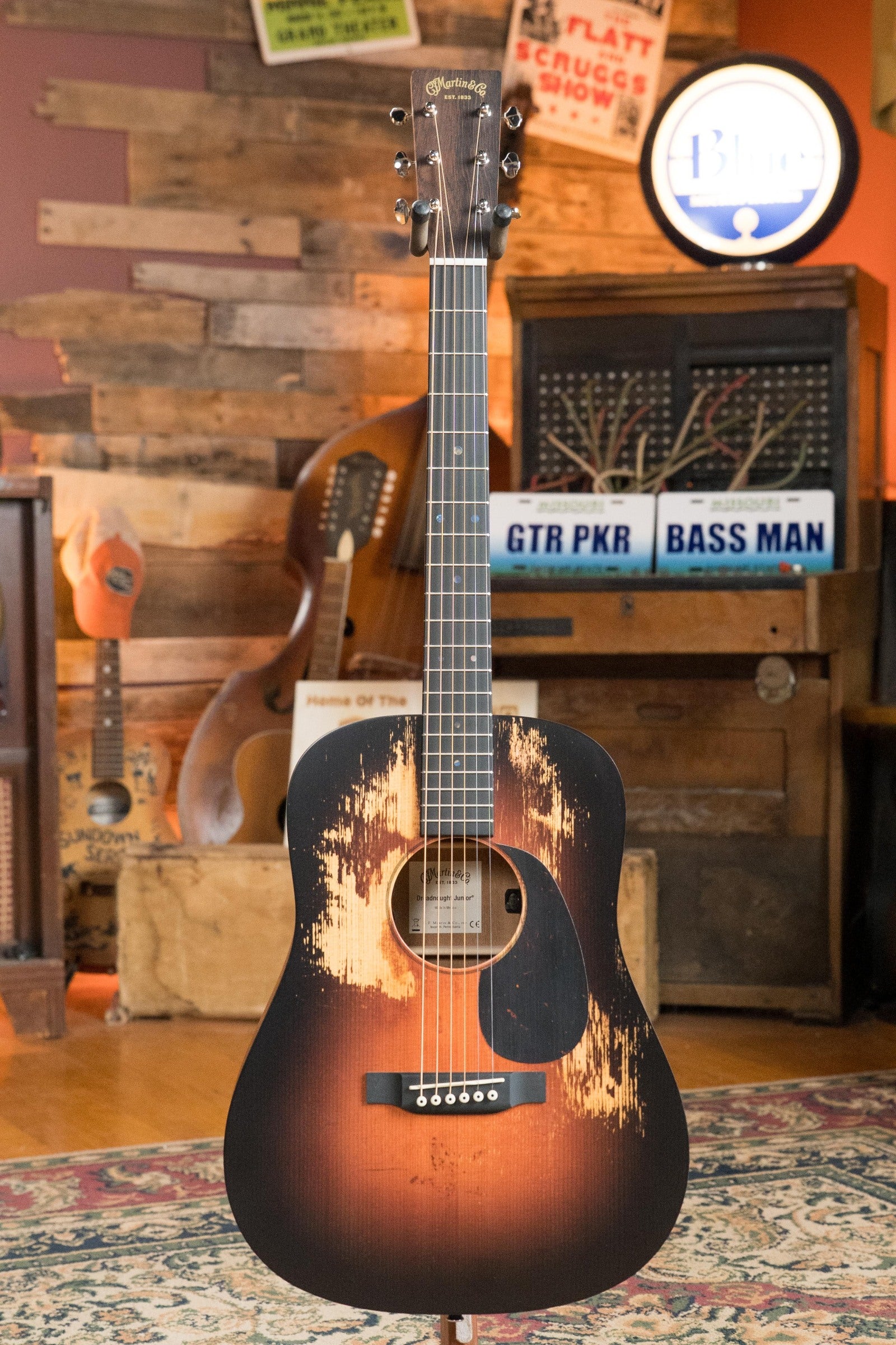*New 2025 Model* Martin D Jr E Streetlegend Burst Spruce/Sapele Aged-Look Dreadnought Guitar w/Martin Electronics #3866