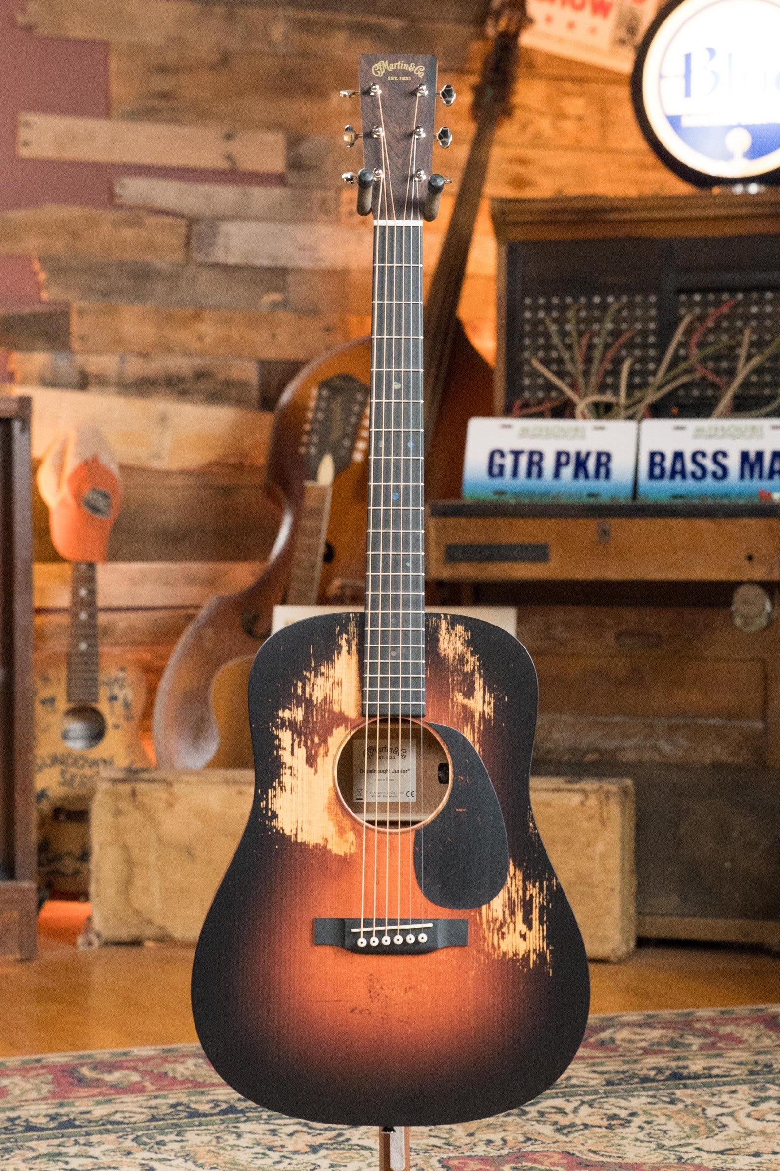 *New 2025 Model* Martin D Jr E Streetlegend Burst Spruce/Sapele Aged-Look Dreadnought Guitar w/Martin Electronics #3868