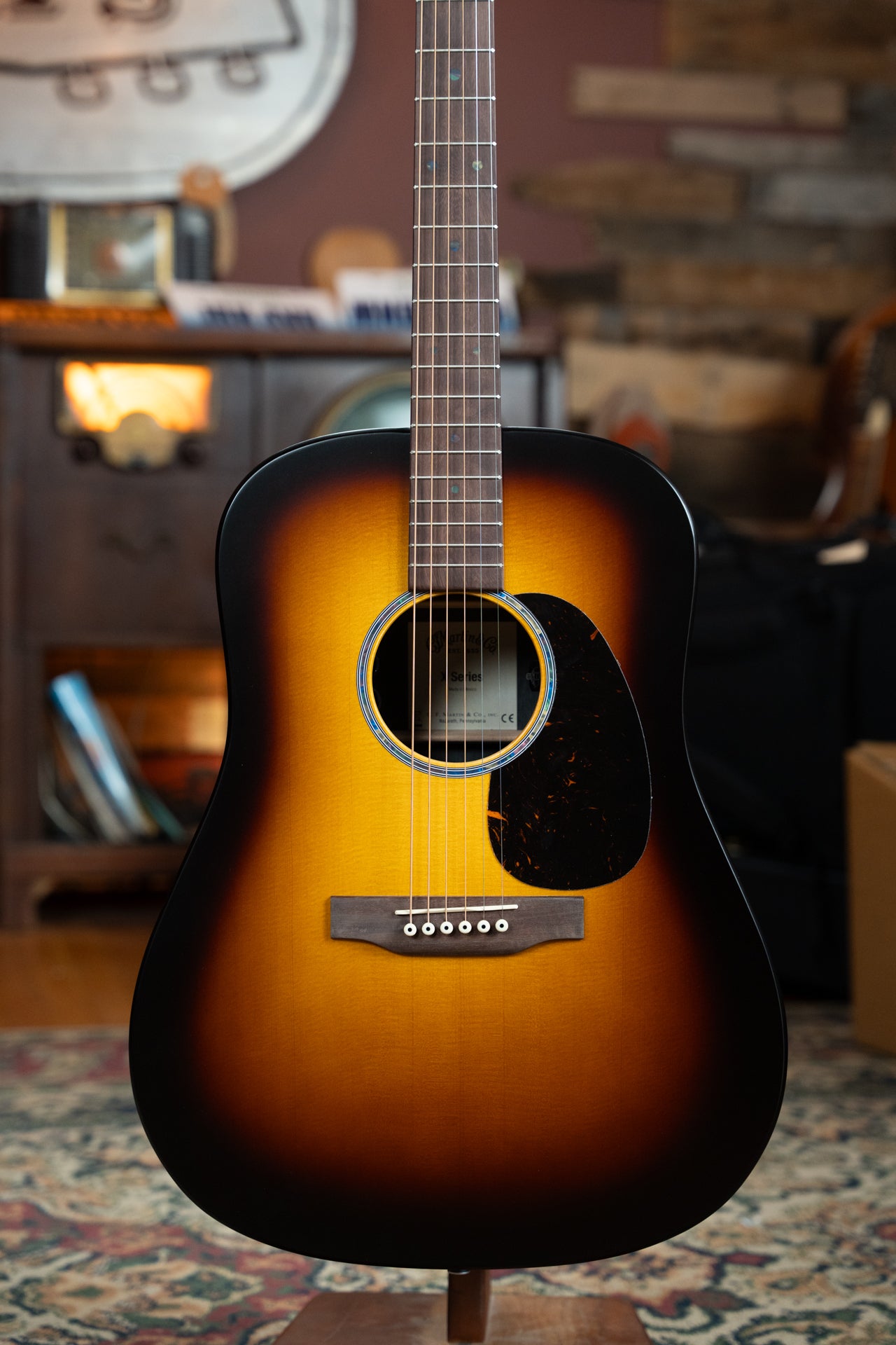 Martin D-X2E Sitka/HPL Ziricote Burst Dreadnought Guitar w/Martin E-1 Pickup #4187