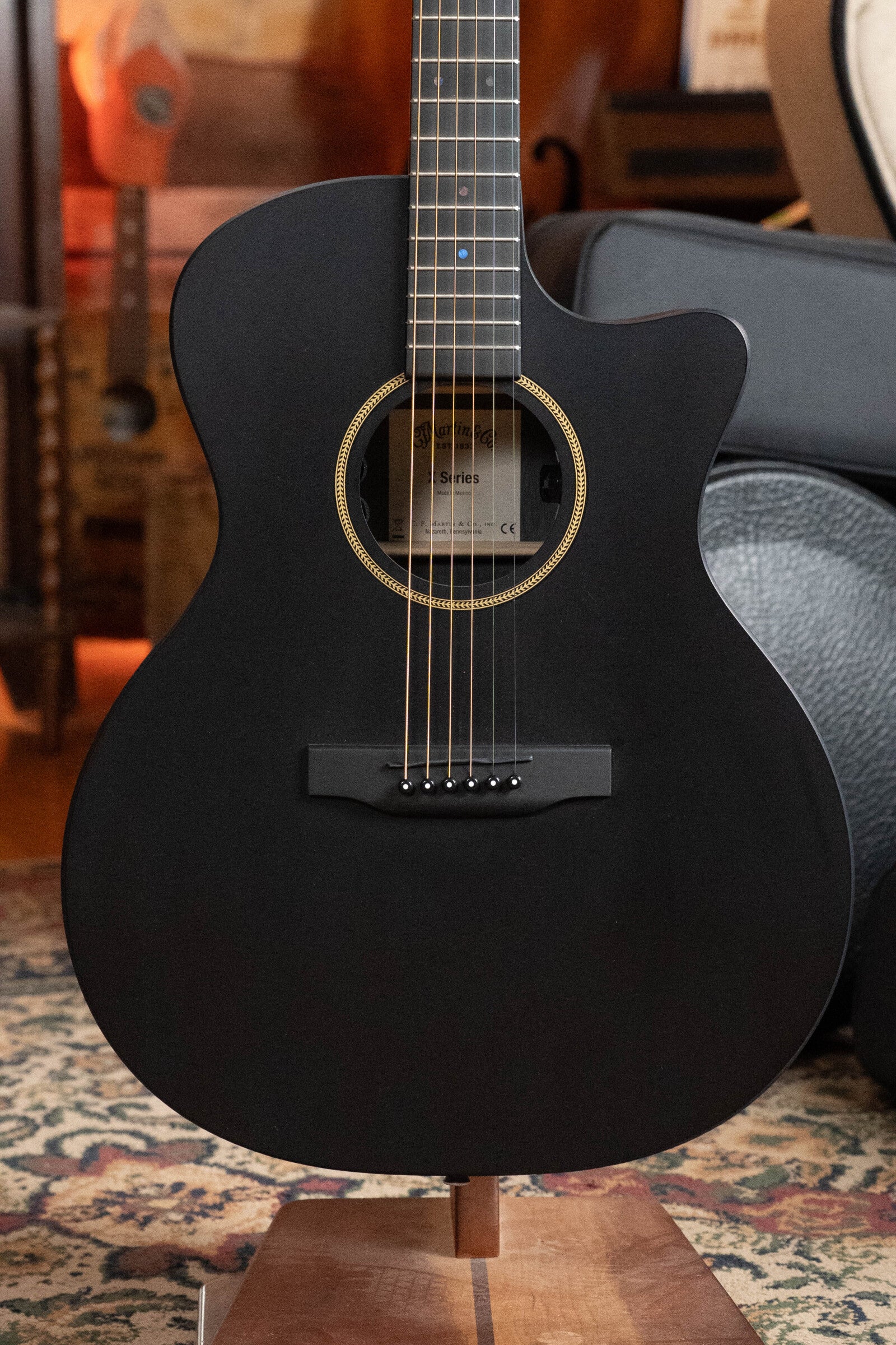 Martin GPC-X1E All Black HPL Grand Performance Cutaway Guitar w/Martin E1 Electronics #7175