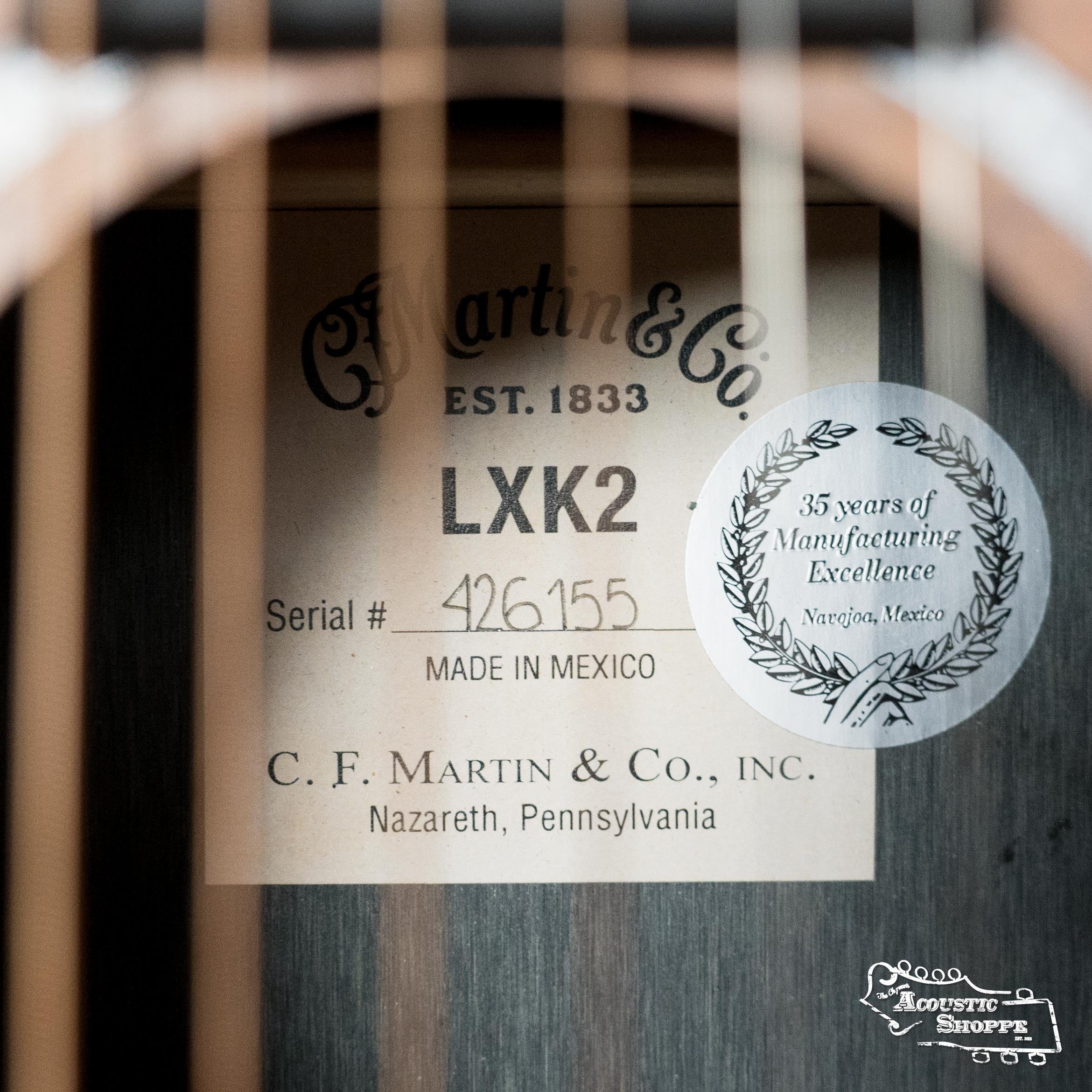 Martin LXK2 Little Martin All HPL KOA Acoustic Travel Guitar #6155