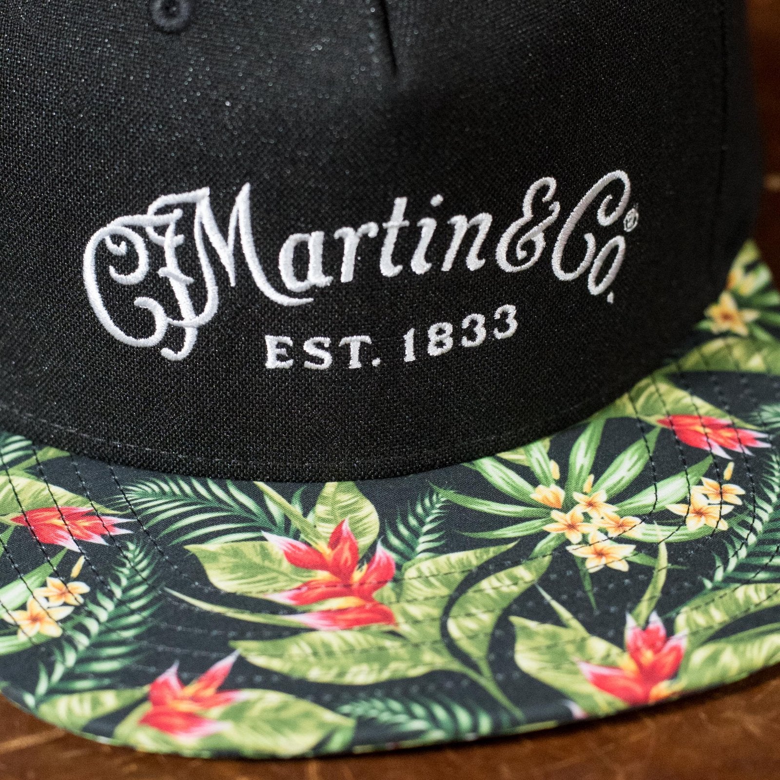 Martin O'ahu Collection Floral Hat - Black