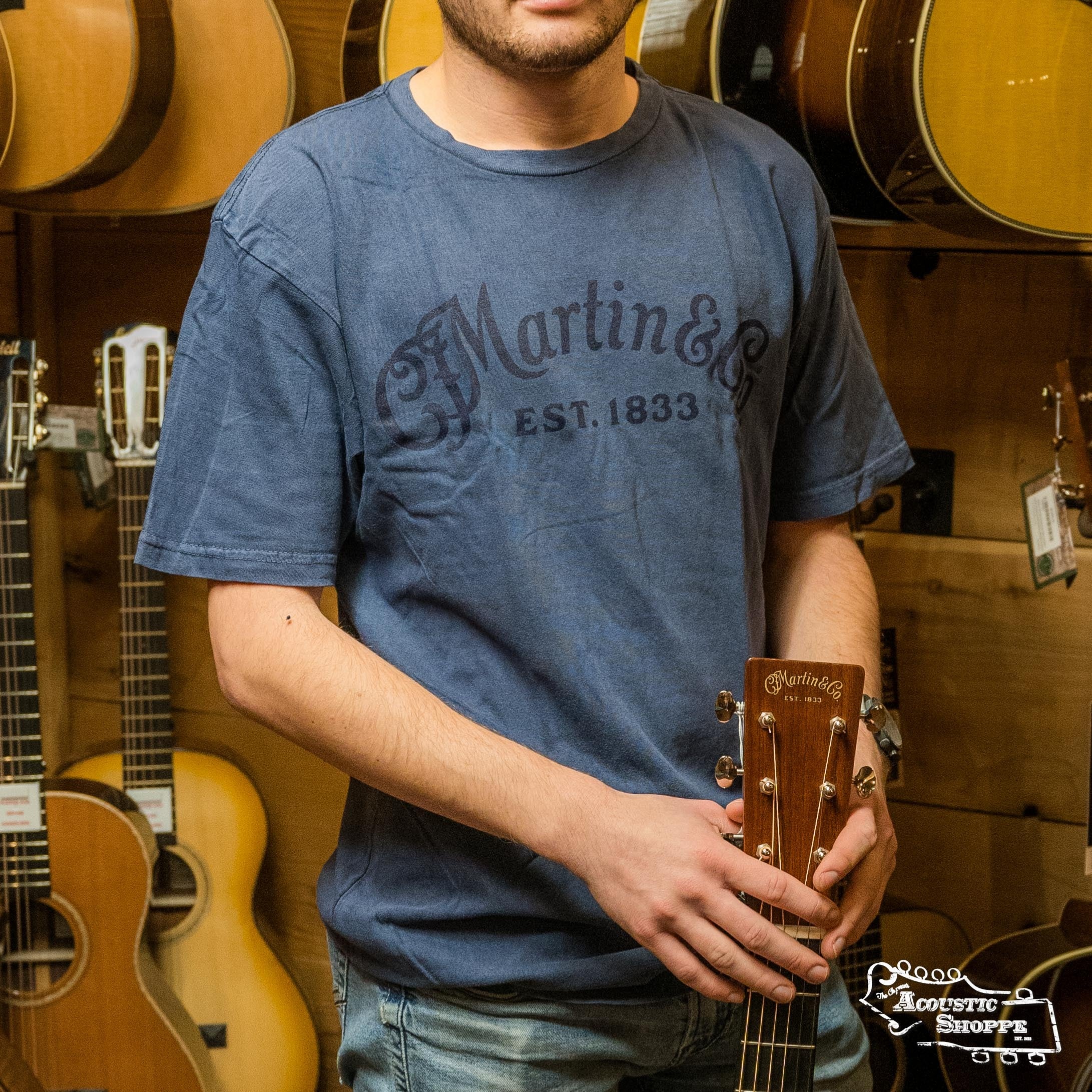Martin Tone on Tone Elemental Blue Logo T-Shirt