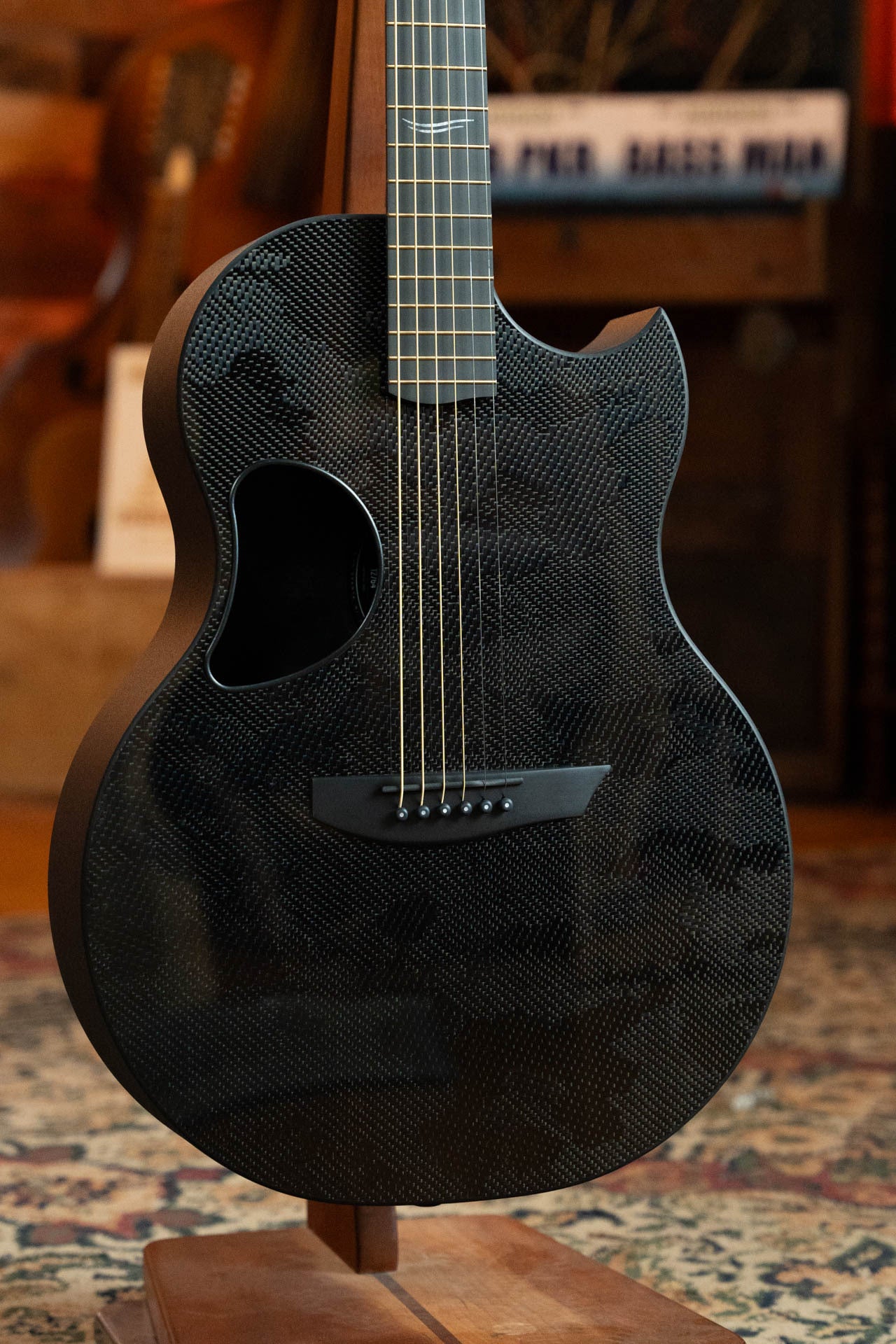 McPherson Blackout Carbon Fiber Sable Camo Top w/ Evo Frets and Black Gotoh Tuners #2764