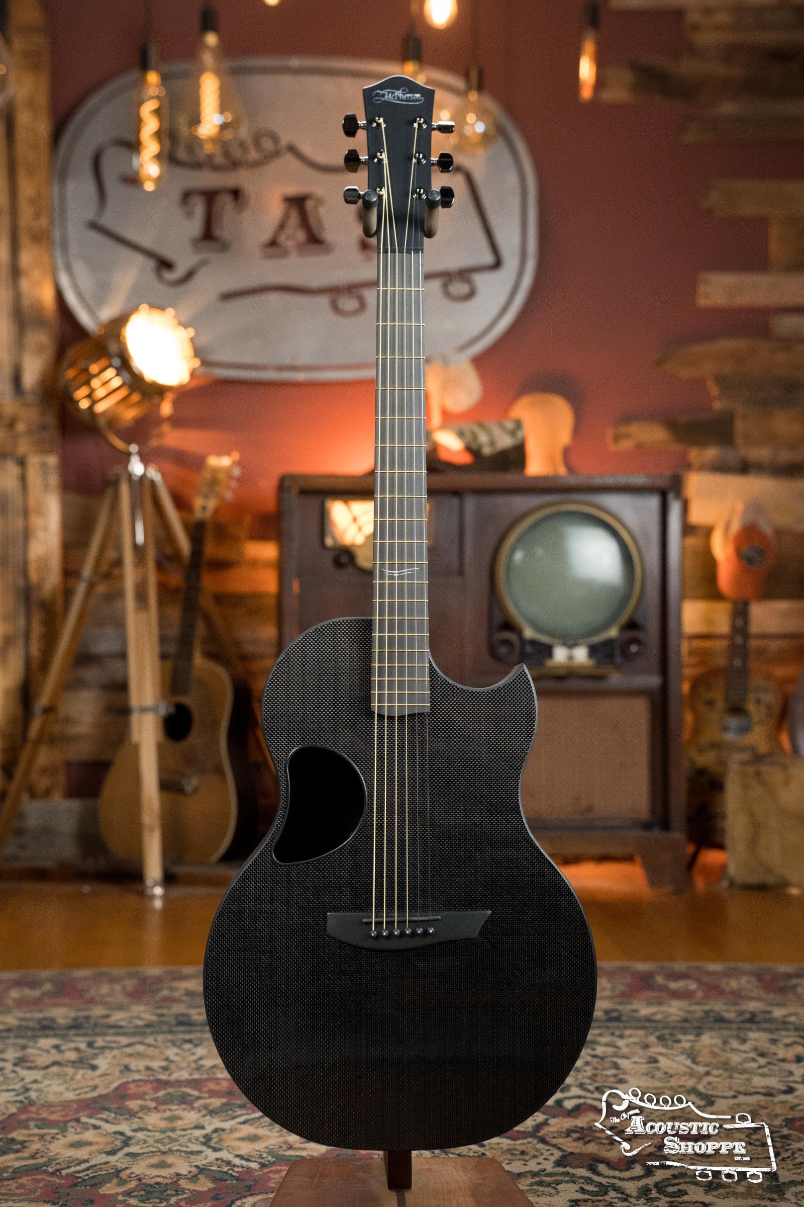 McPherson Blackout Carbon Fiber Sable Standard Top Acoustic Guitar w/ Evo Frets and Black Gotoh Tuners w/ LR Baggs Pickup #2743