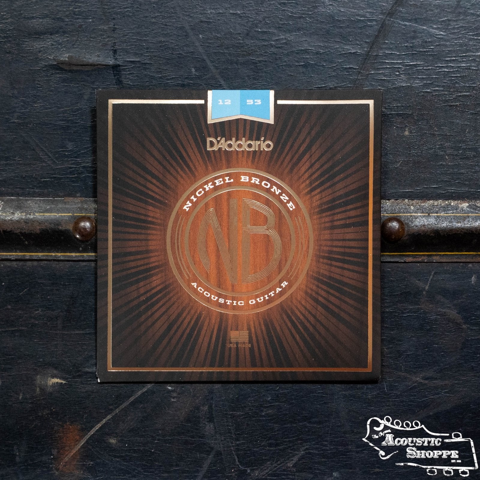 D'Addario NB1253 Nickel Bronze Acoustic Guitar Strings, Light, 12-53