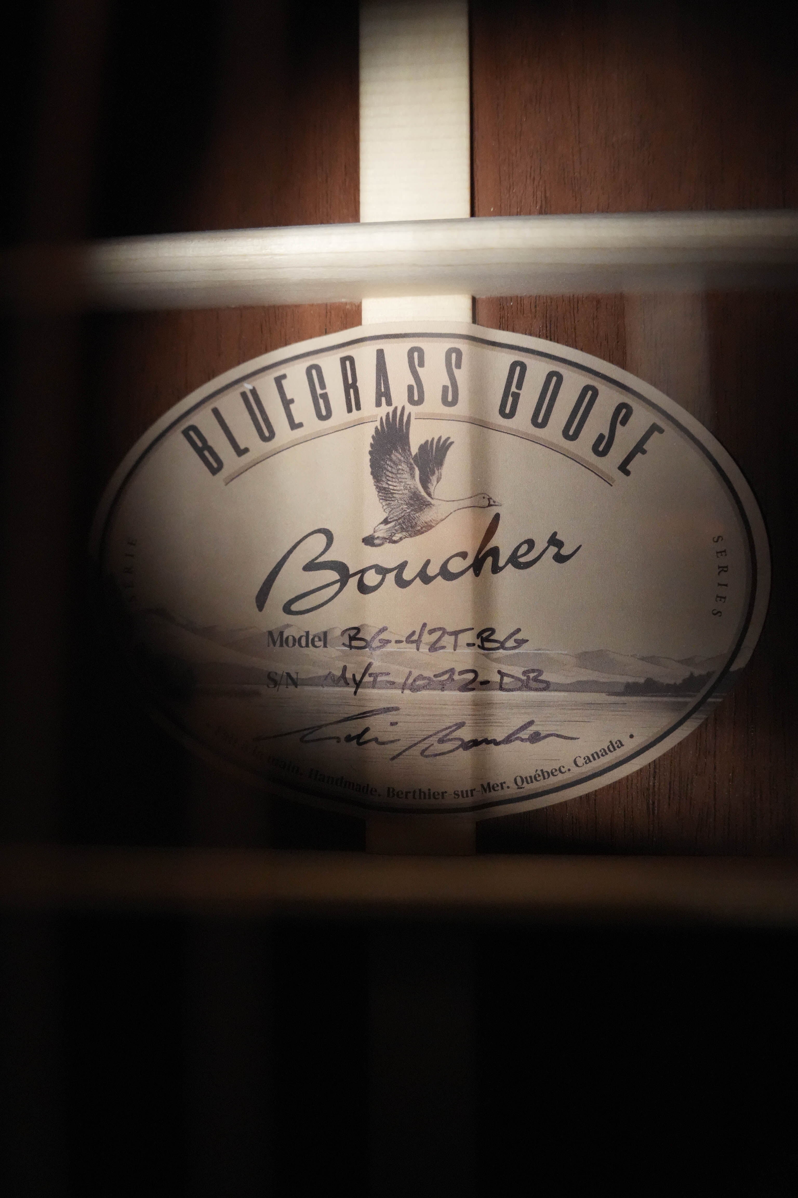 *New 2026 Model* Boucher BG-42T-BG Torrefied Adirondack/Torrefied Mahogany Bluegrass Goose Ambertone Burst Gold Pack Dreadnought Acoustic Guitar #1072