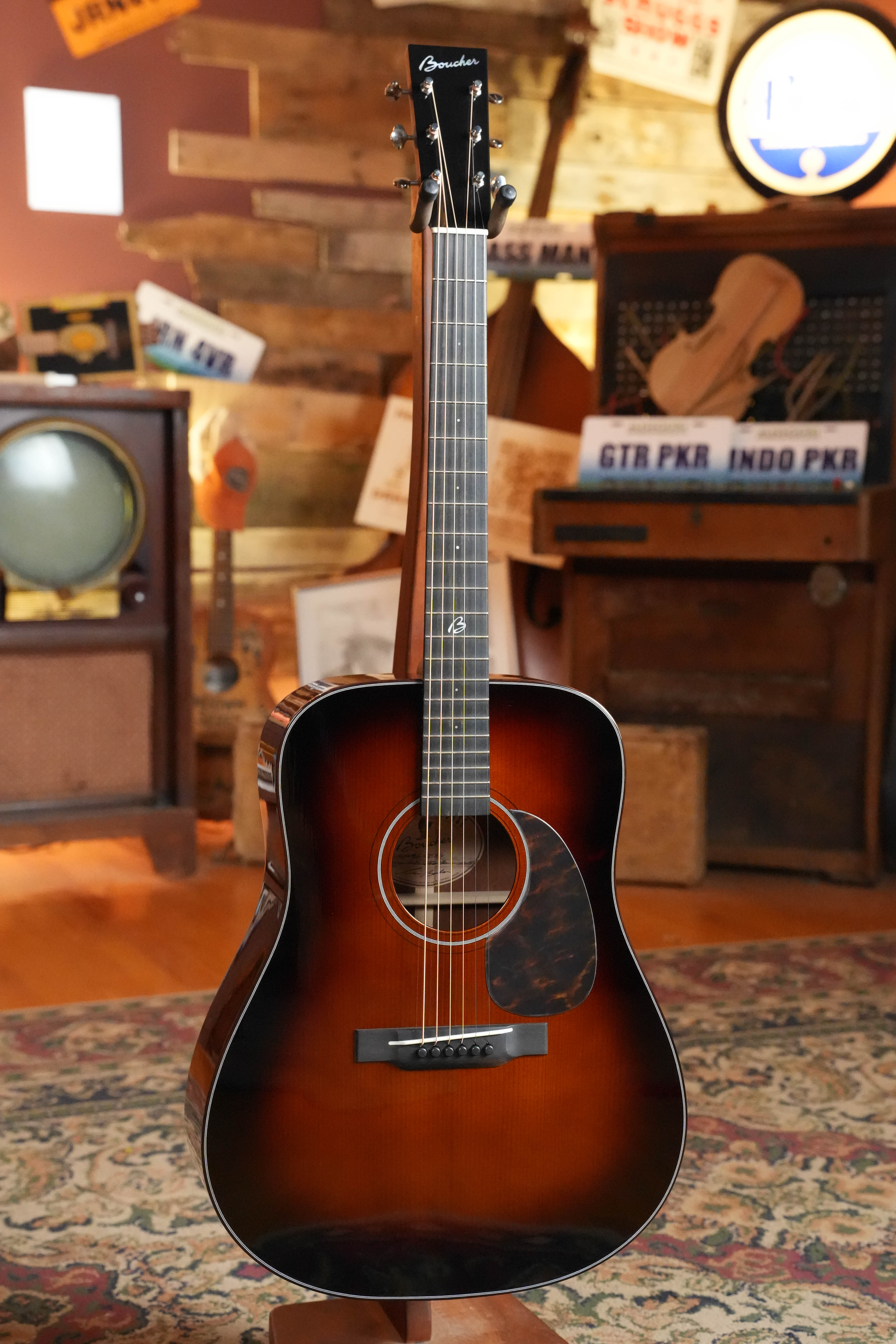 *New 2026 Model* Boucher BG-42T-BG Torrefied Adirondack/Torrefied Mahogany Bluegrass Goose Ambertone Burst Gold Pack Dreadnought Acoustic Guitar #1072