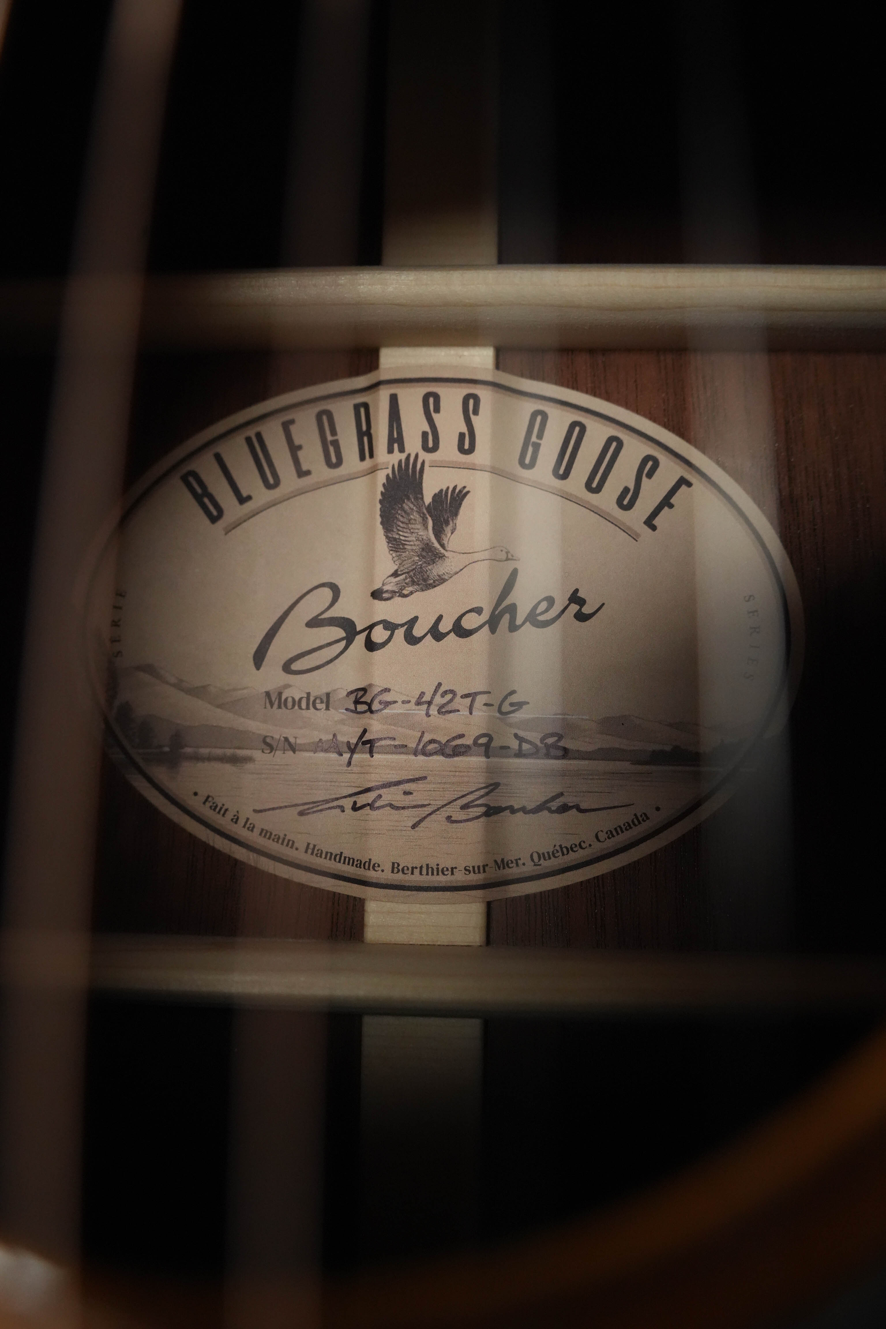 *New 2026 Model* Boucher BG-42T-G Torrefied Adirondack/Torrefied Mahogany Bluegrass Goose Gold Pack Dreadnought Acoustic Guitar #1069