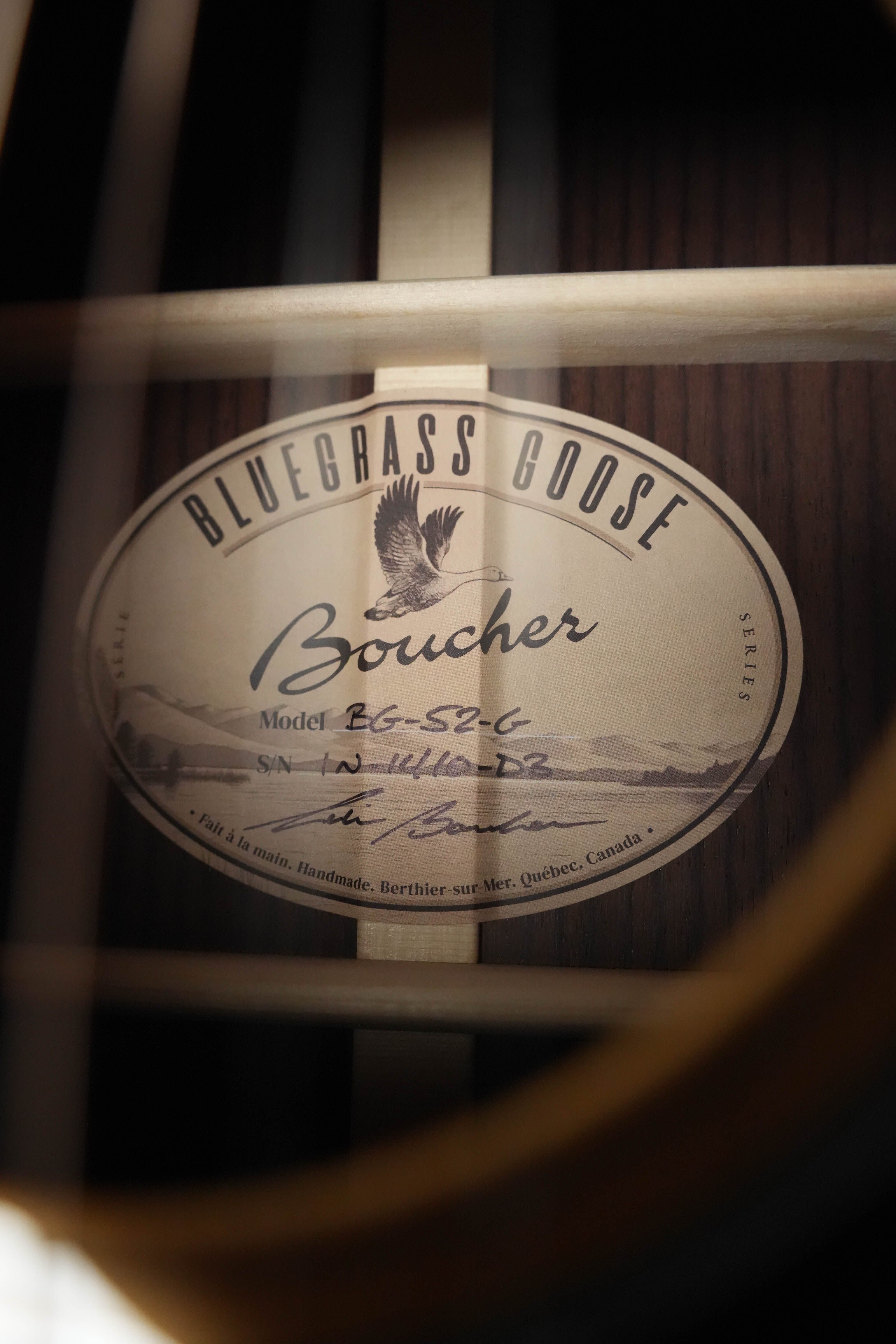 *New 2026 Model* Boucher BG-52-G Torrefied Adirondack/Rosewood Bluegrass Goose Gold Pack Dreadnought Acoustic Guitar #1410