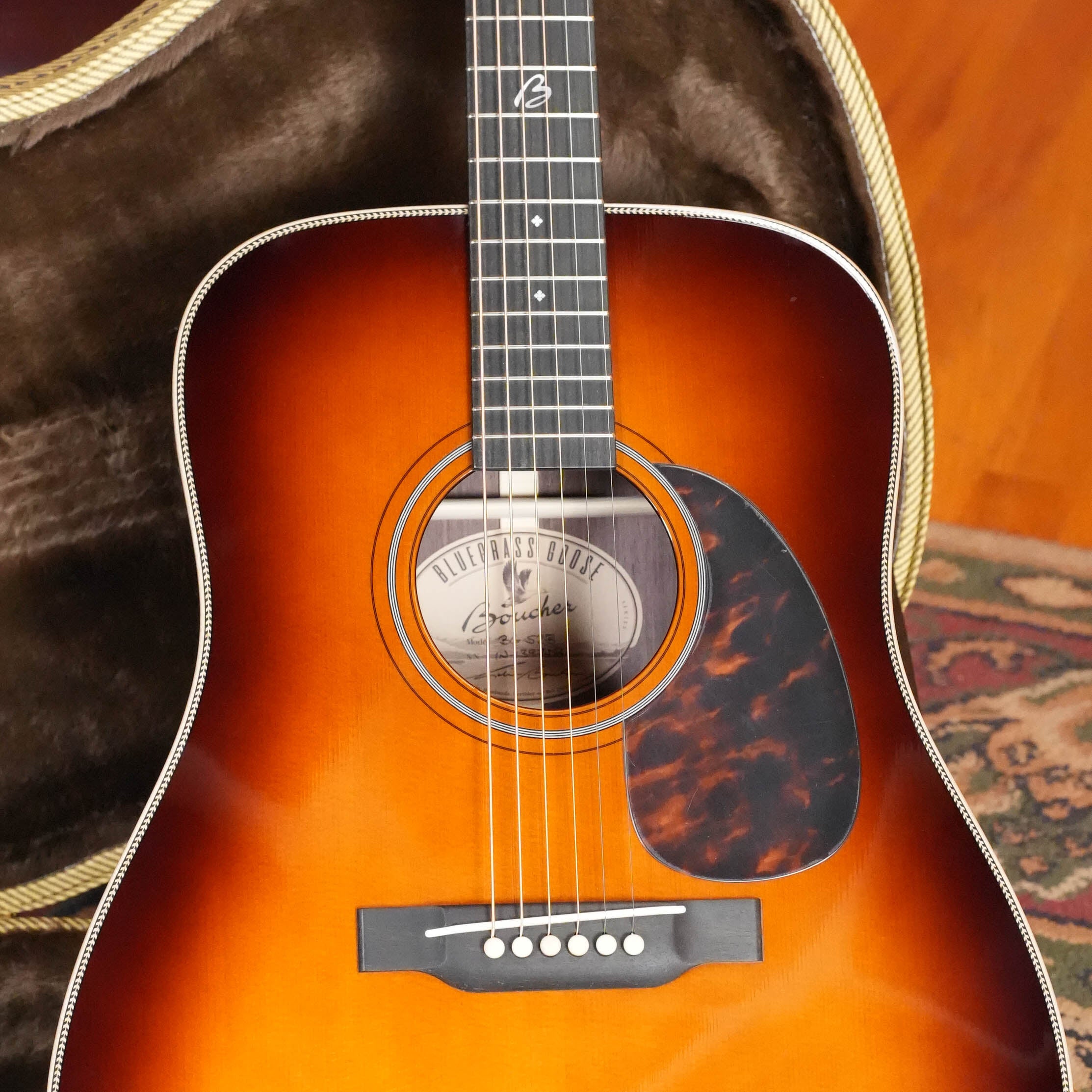 *New 2026 Model* Boucher BG-52 Adirondack/Rosewood Bluegrass Goose Amberburst Dreadnought Acoustic Guitar #1397