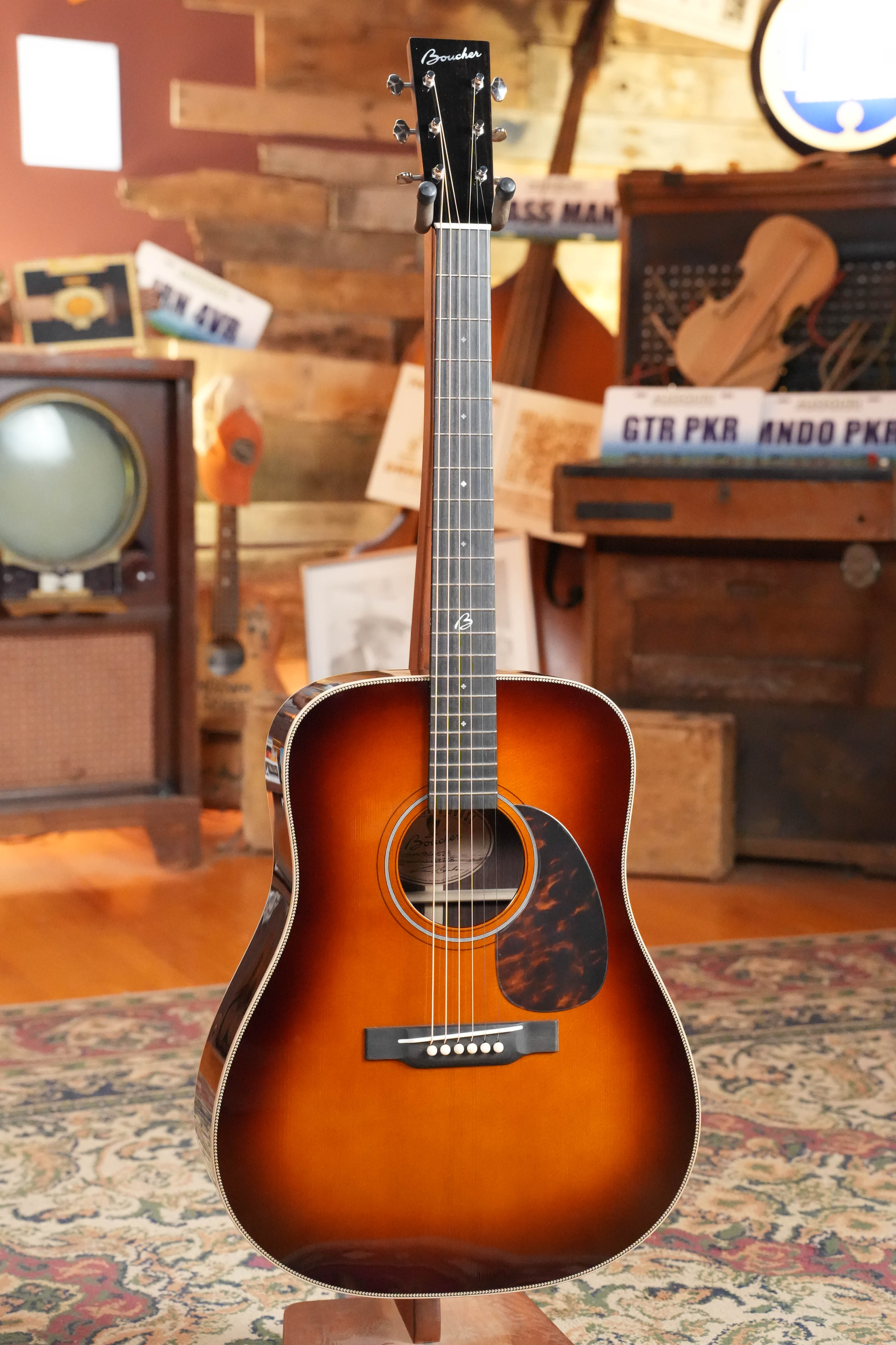 *New 2026 Model* Boucher BG-52 Adirondack/Rosewood Bluegrass Goose Amberburst Dreadnought Acoustic Guitar #1397