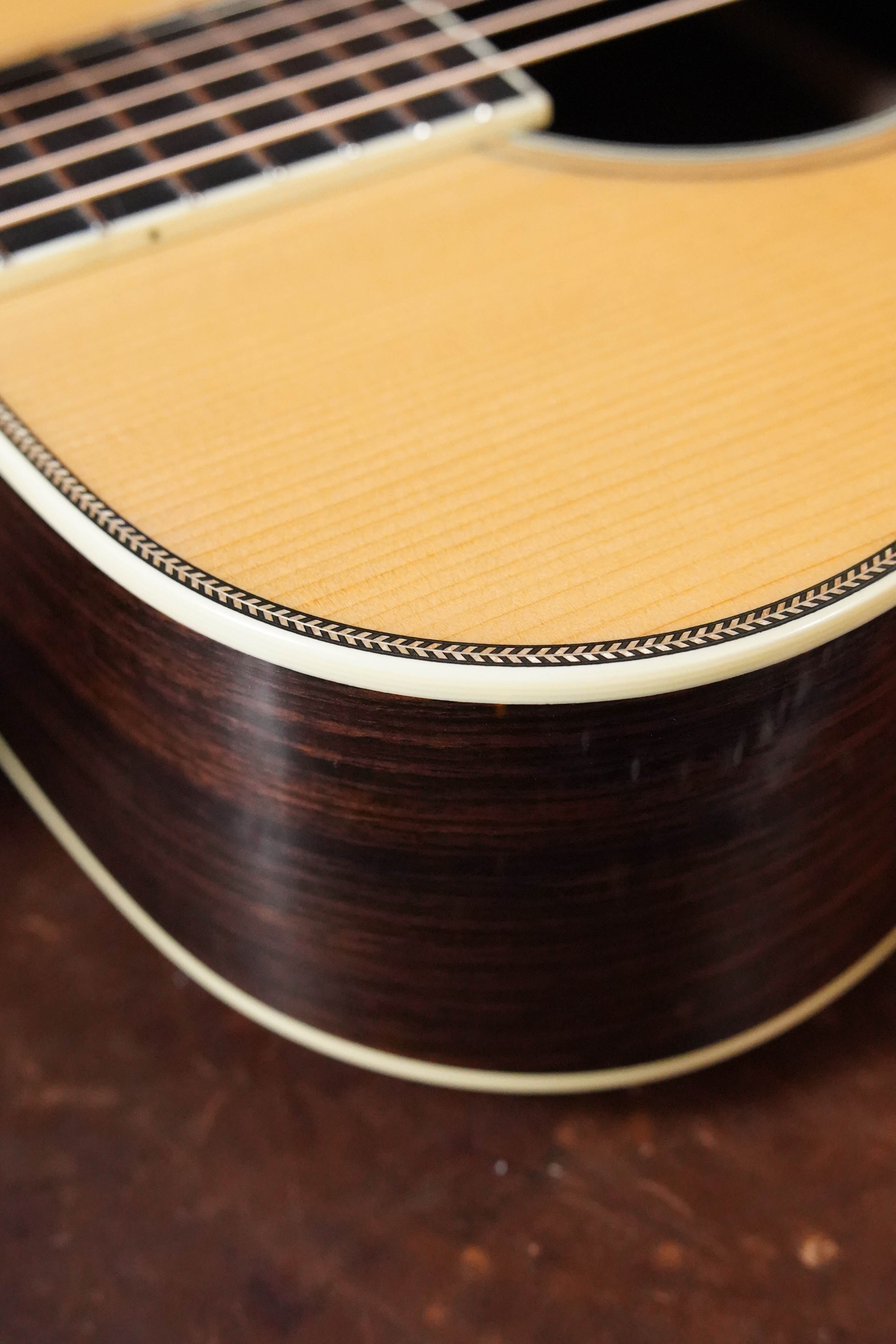 *New 2026 Model* Bourgeois Large Soundhole Touchstone Series Thermo-Cured Adirondack/Rosewood OM Acoustic Guitar #3229