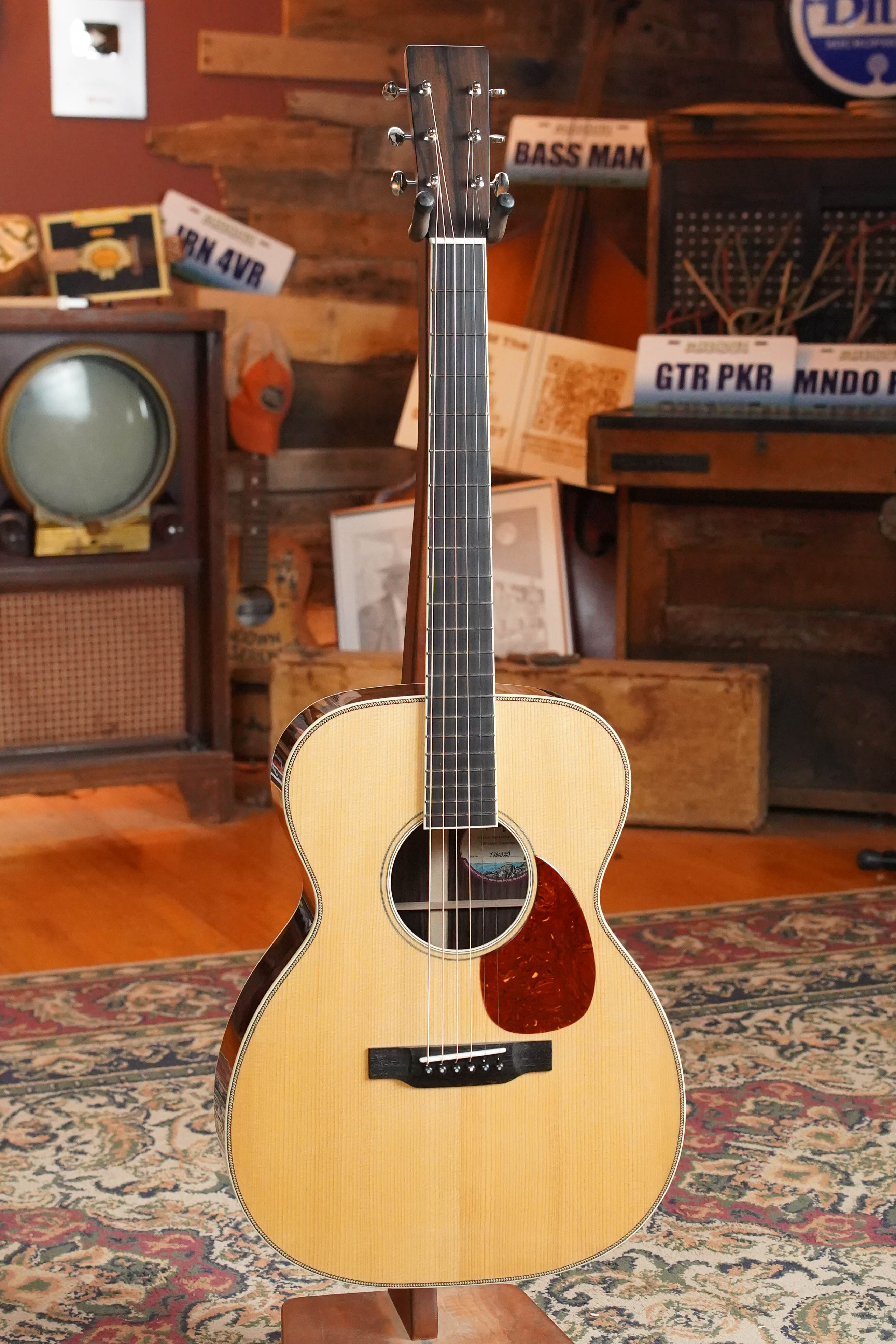 *New 2026 Model* Bourgeois Large Soundhole Touchstone Series Thermo-Cured Adirondack/Rosewood OM Acoustic Guitar #3229