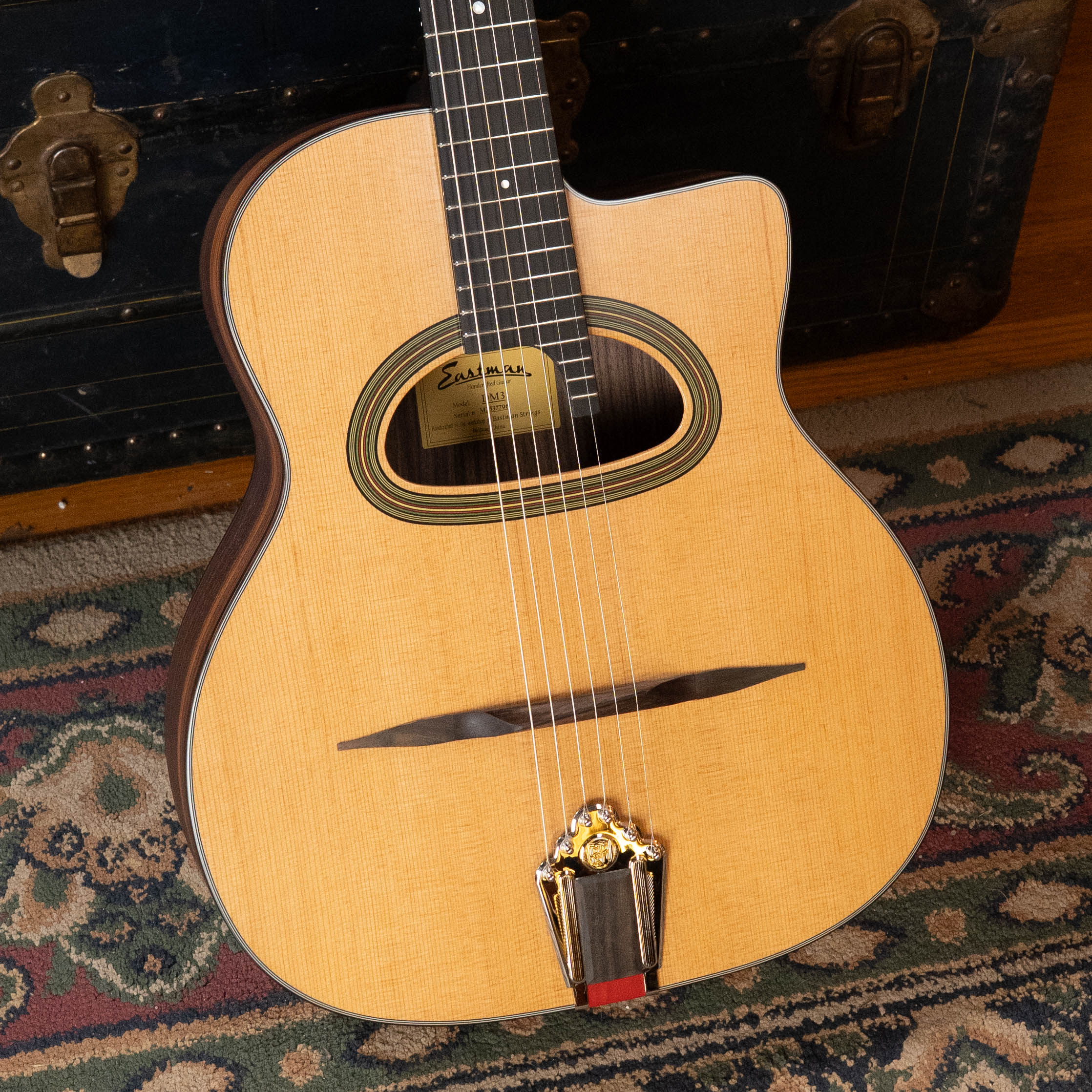 *New 2026 Model* Eastman DM3 Sitka/Laminated Rosewood Grande Bouche Gypsy Guitar #7796