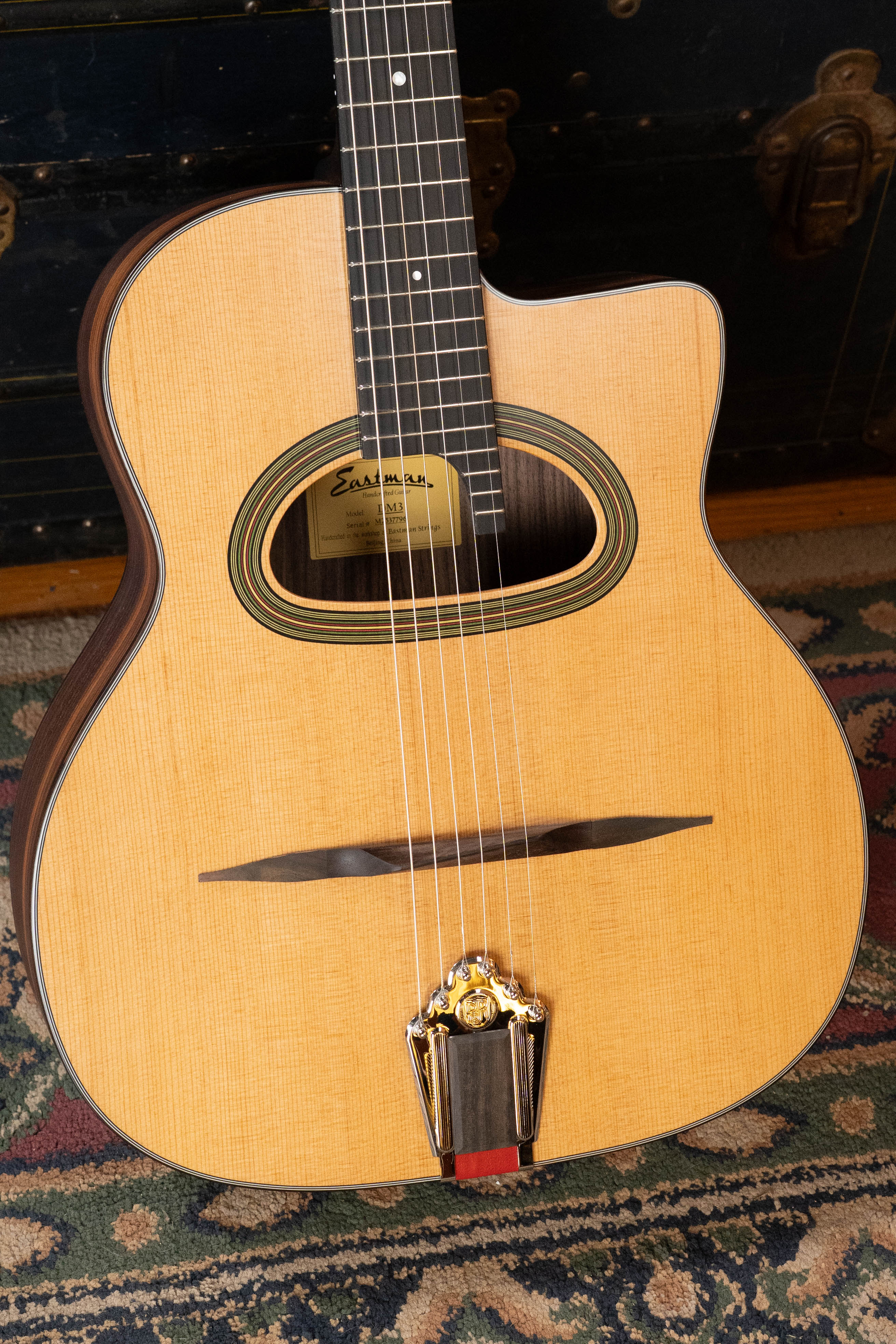 *New 2026 Model* Eastman DM3 Sitka/Laminated Rosewood Grande Bouche Gypsy Guitar #7796