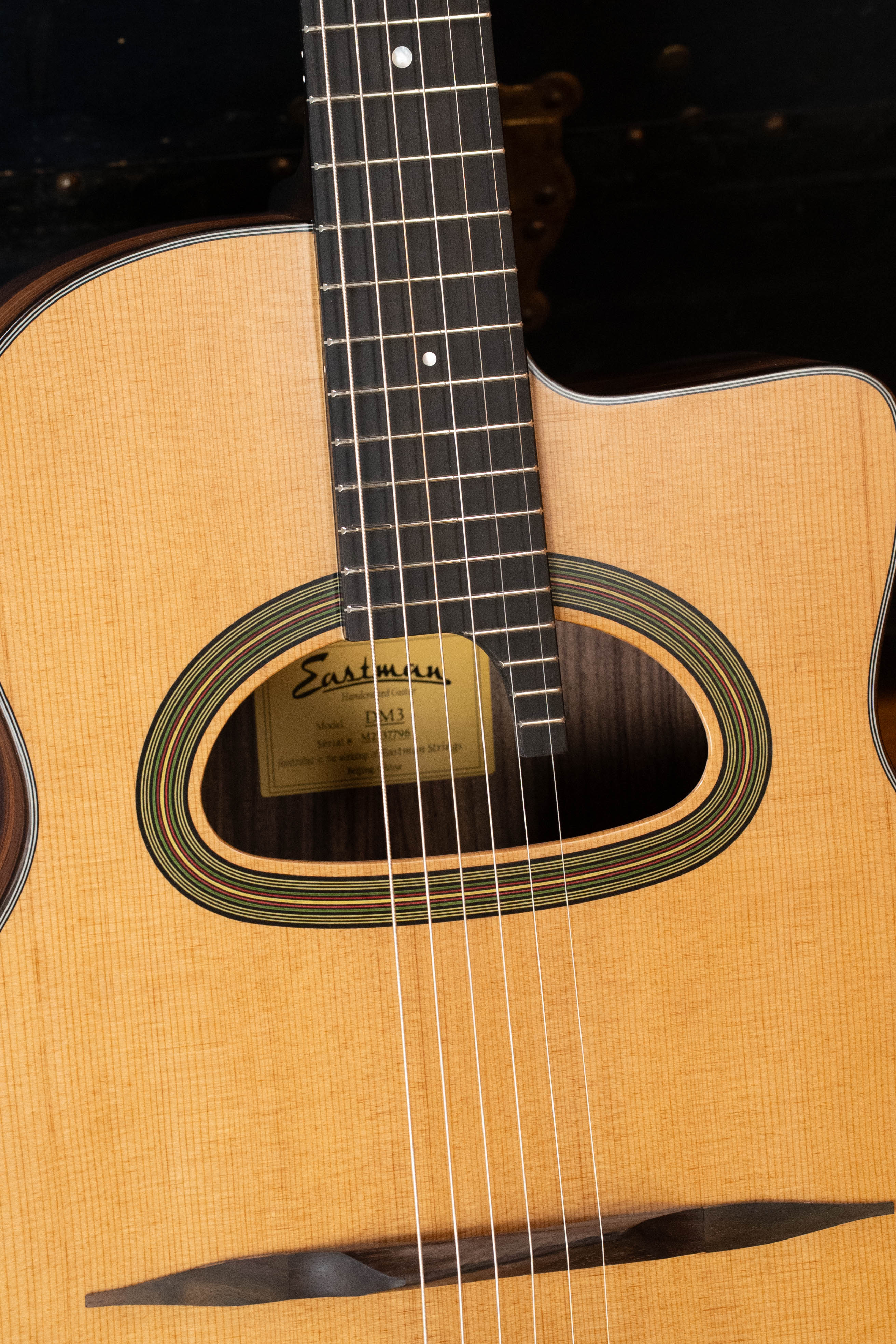 *New 2026 Model* Eastman DM3 Sitka/Laminated Rosewood Grande Bouche Gypsy Guitar #7796