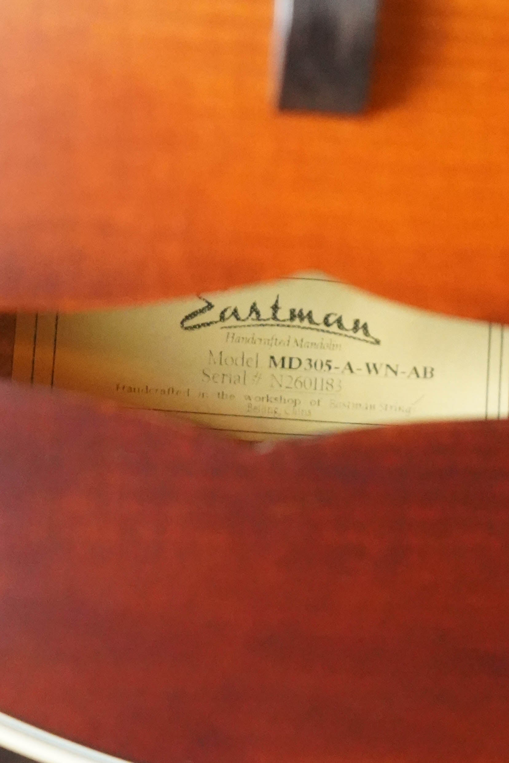 *New 2026 Model* Eastman MD305 Wide Nut A-Style Mandolin #1183
