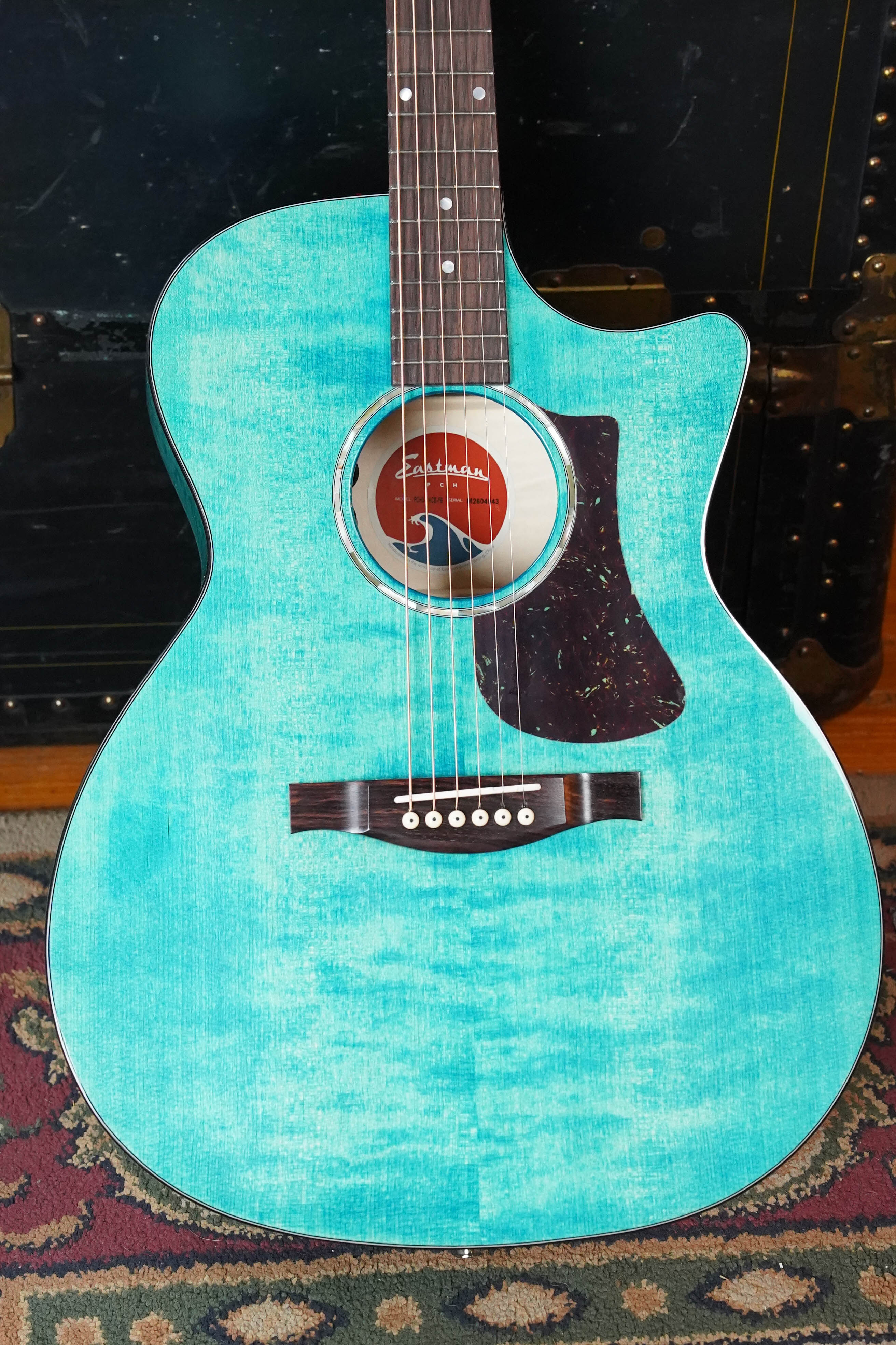 *New 2026 Model* Eastman PCH3-GACE-FB Sitka/Laminated Maple Faded Blue Gloss Grand Auditorium Cutaway Guitar w/Electronics #4543