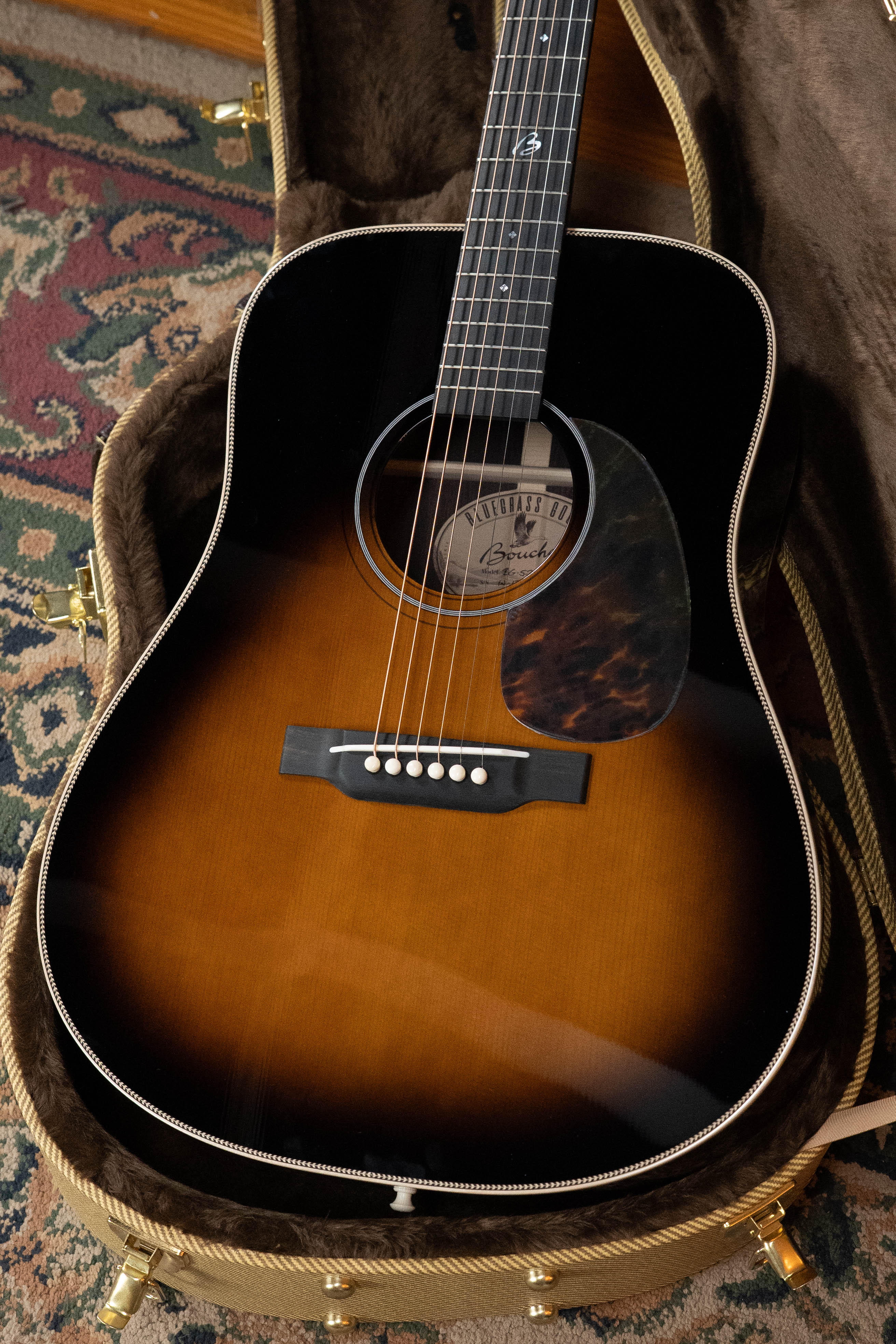 PRE-ORDER DEPOSIT ONLY *New 2026 Model* Boucher BG-52-BM Adirondack/Rosewood Bluegrass Goose Master Pack Tobacco Burst Dreadnought Acoustic Guitar