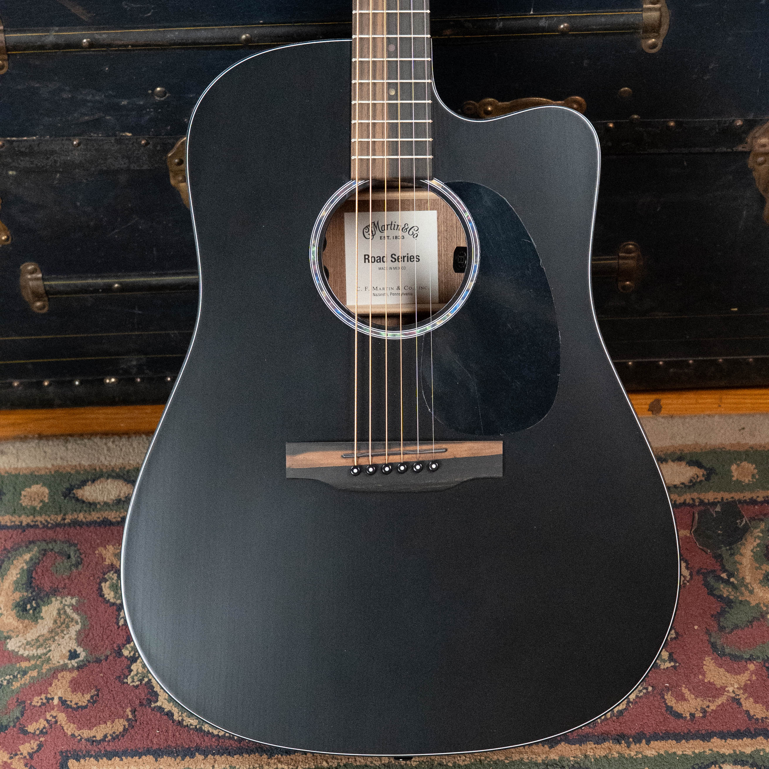 *New 2026 NAMM Model* Martin DC-10E Modern Black Road Series Spruce/Sapele Cutaway Dreadnought Guitar w/Martin Electronics #9162