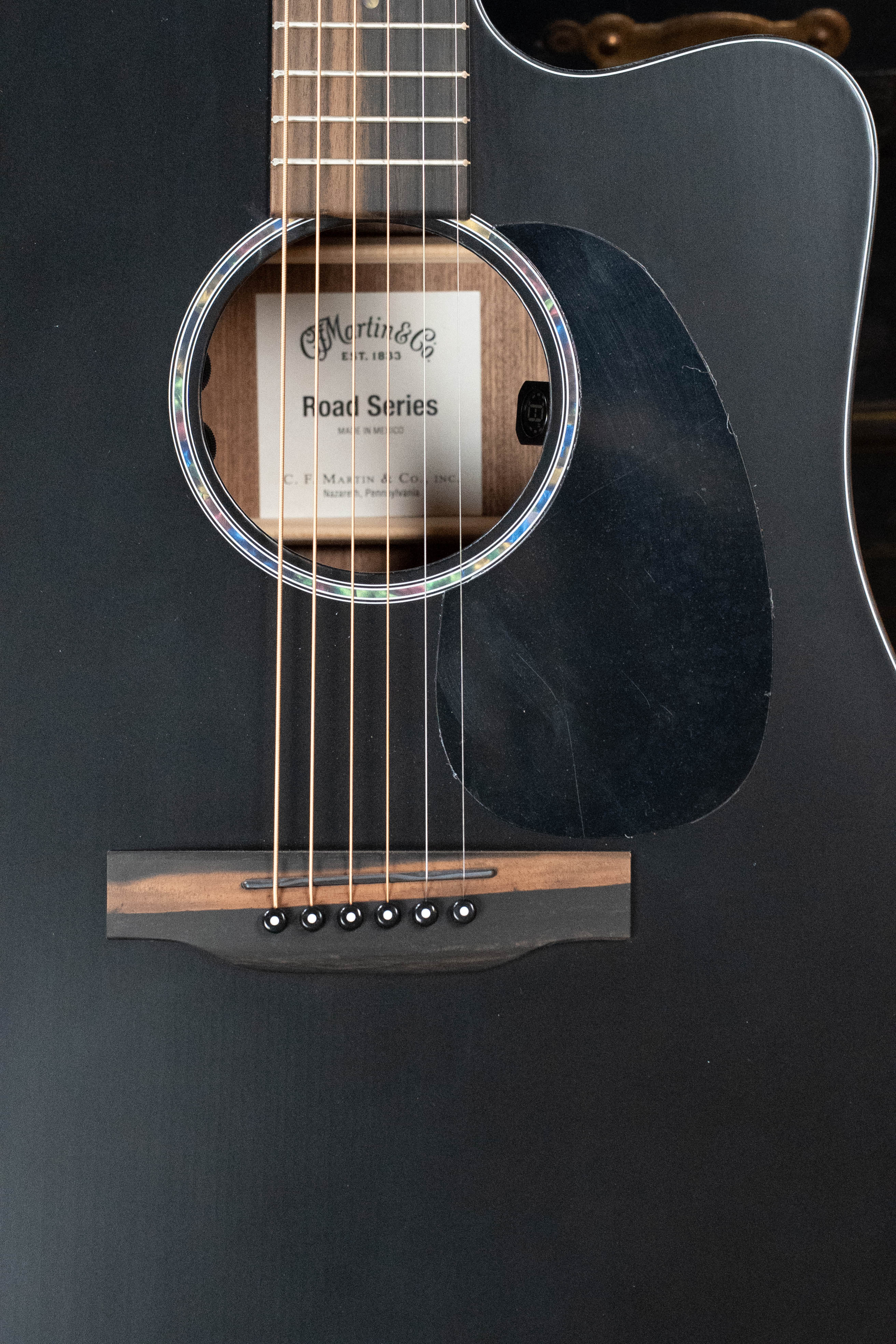 *New 2026 Model* Martin DC-10E Modern Black Road Series Spruce/Sapele Cutaway Dreadnought Guitar w/Martin Electronics #9162