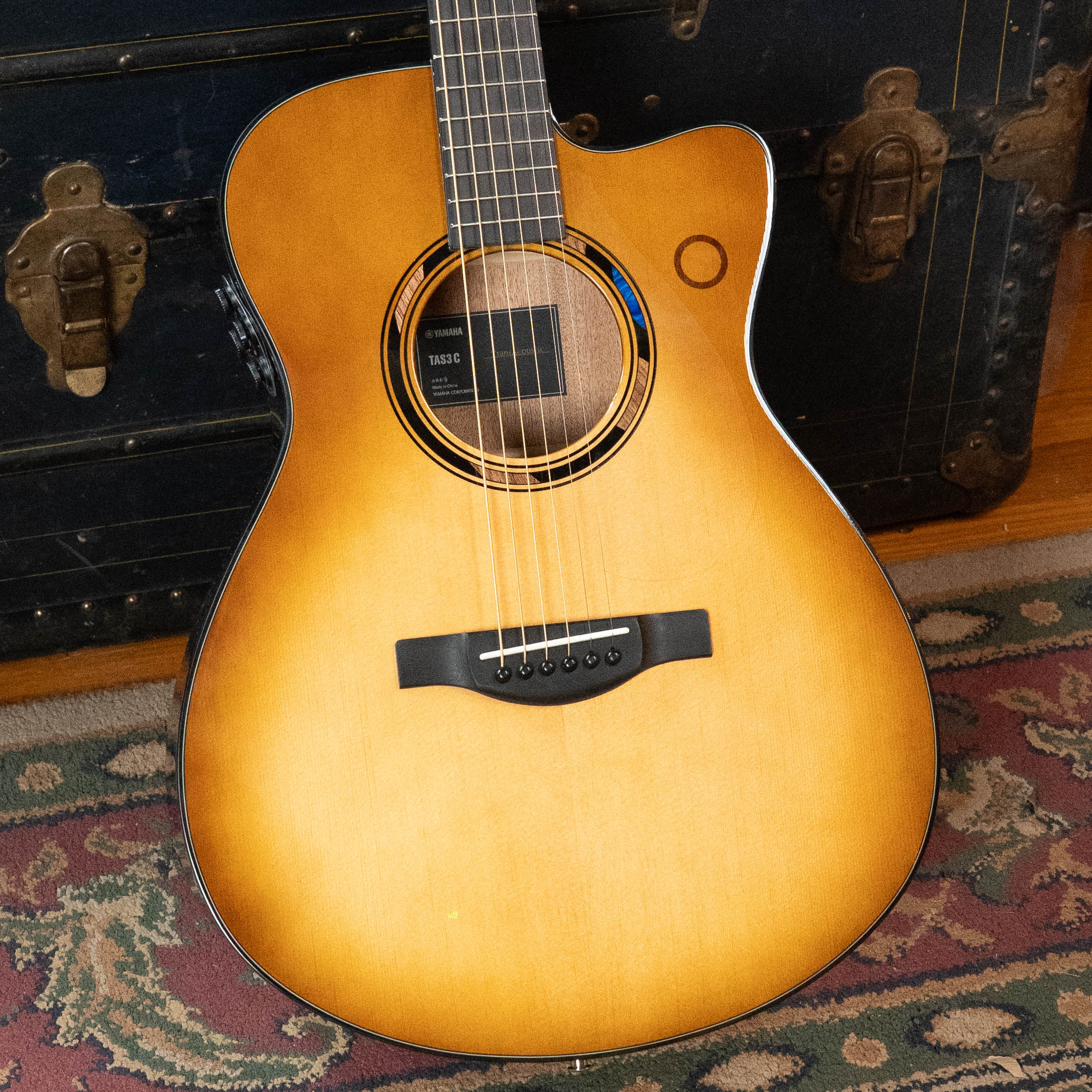 PRE-ORDER DEPOSIT ONLY *New 2026 Model* Yamaha TAS3C-SBD Sitka/Mahogany Sandburst Concert Guitar w/the NEWEST TransAcoustic System