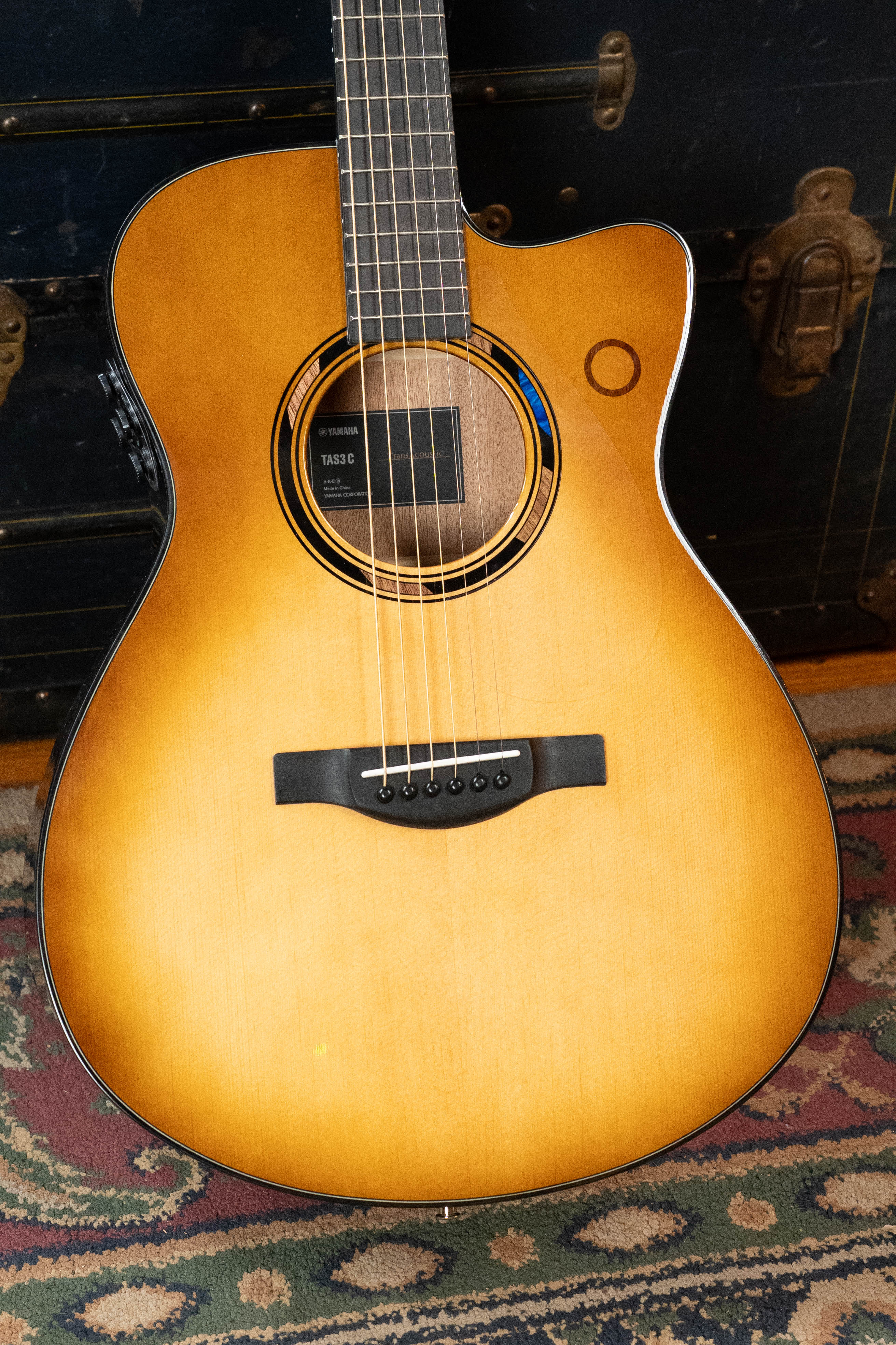 PRE-ORDER DEPOSIT ONLY *New 2026 Model* Yamaha TAS3C-SBD Sitka/Mahogany Sandburst Concert Guitar w/the NEWEST TransAcoustic System